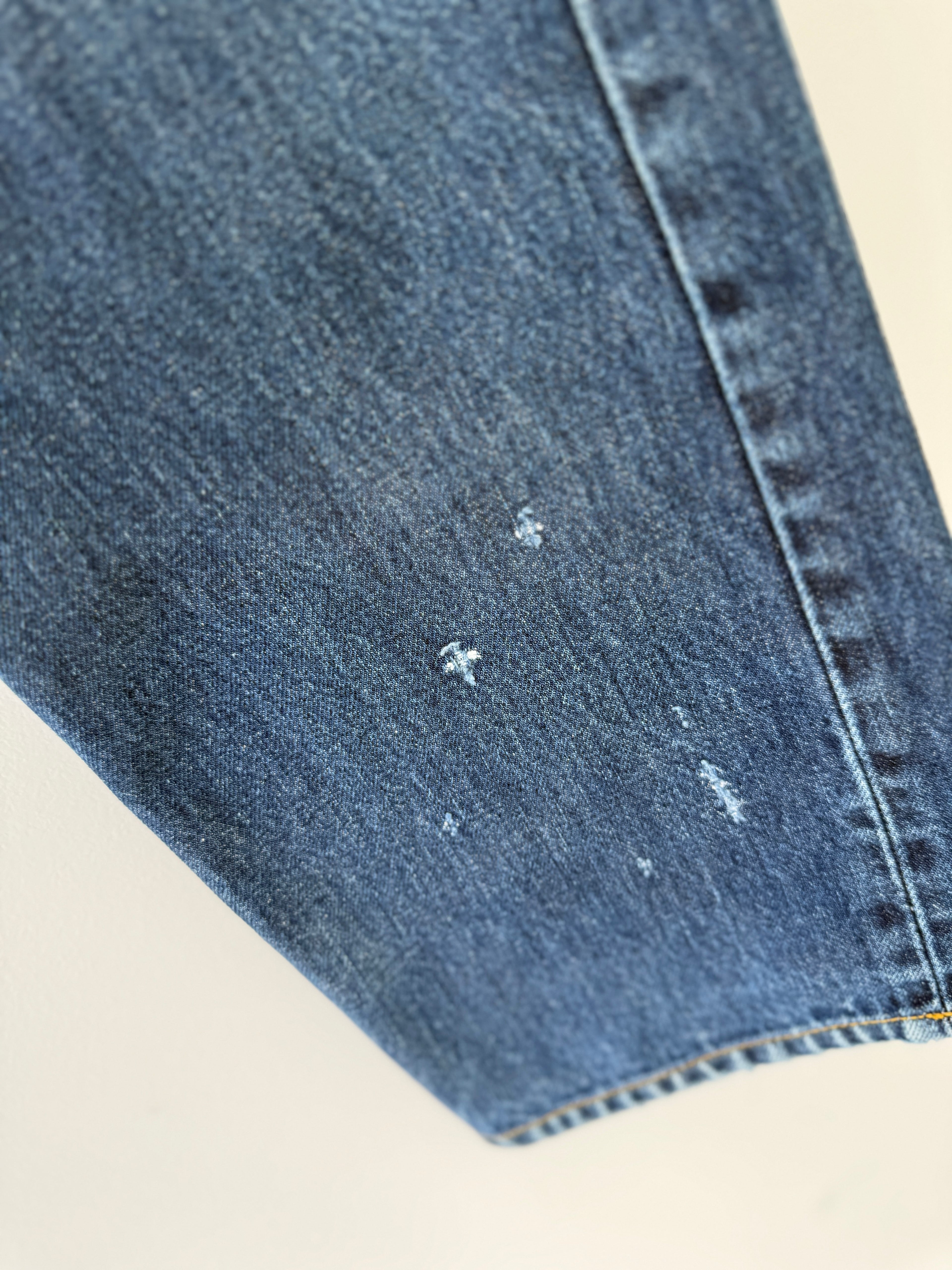 W33 L29 vintage Levis 501 32-33”” measured dark indigo denim whiskers Y2K 501s
