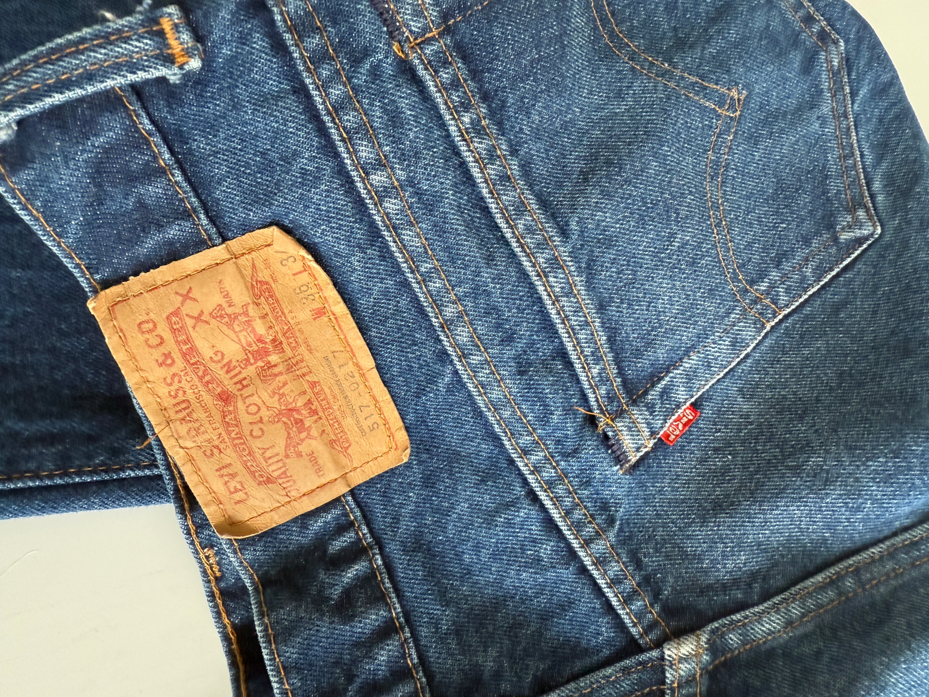 W34 L26 vintage Levis 517 34” measured light blue fade denim 90s Levi’s 517s USA