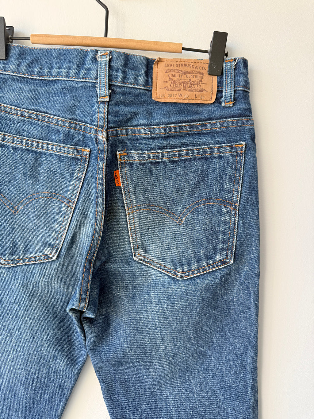 W26 L30 vintage Levis 630 26” measured light faded blue 80s Levi’s 630’s