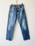 W29 L30 vintage Levis 501 29” measured waist dark indigo faded blue 501s Y2K