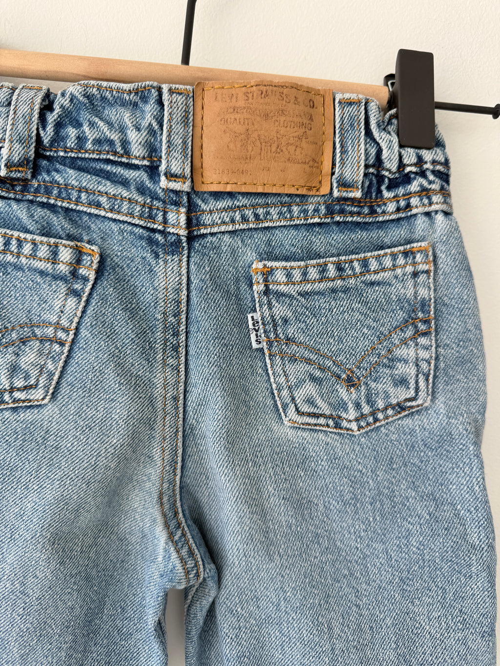 Kids Age 24 months vintage Levis 17” measured waist medium blue faded 90s denim