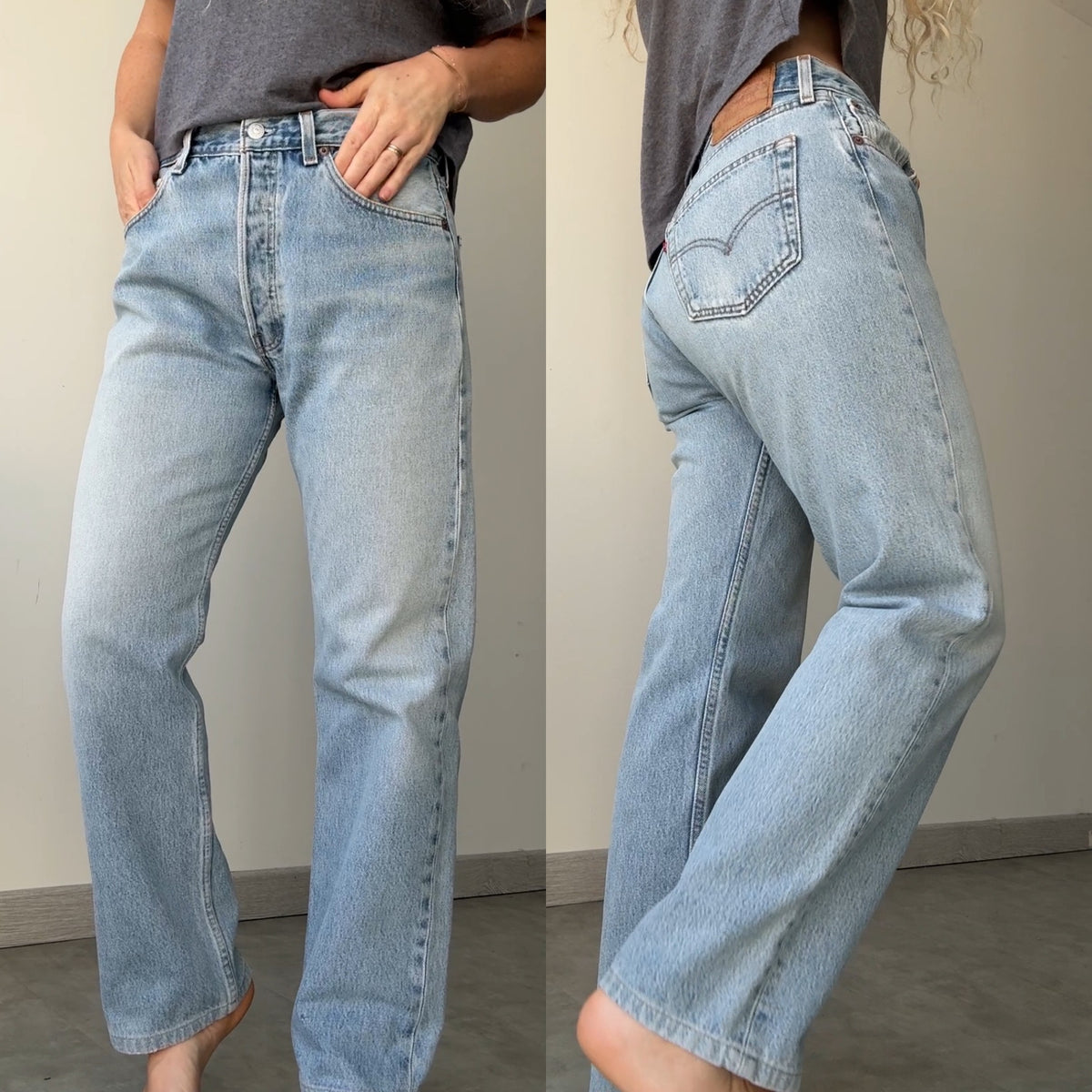 W31 L28 vintage Levis 501 light blue 30/31” measured waist 501s 90s USA