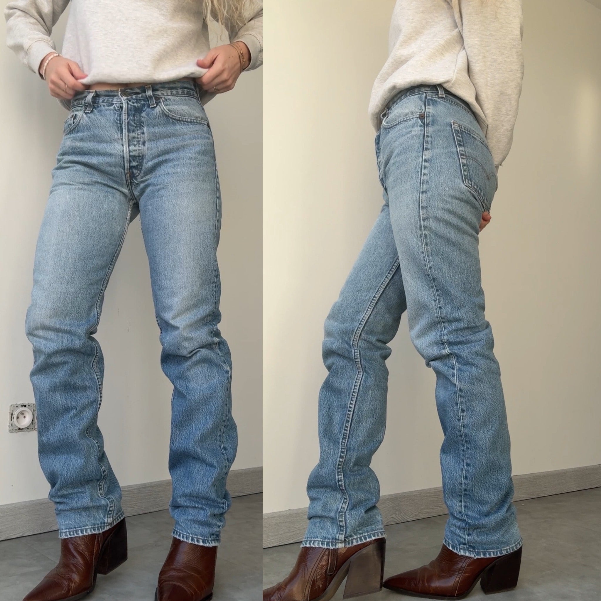 W28 L32 vintage Levis 501 27-28” measured medium faded blue made in 80s