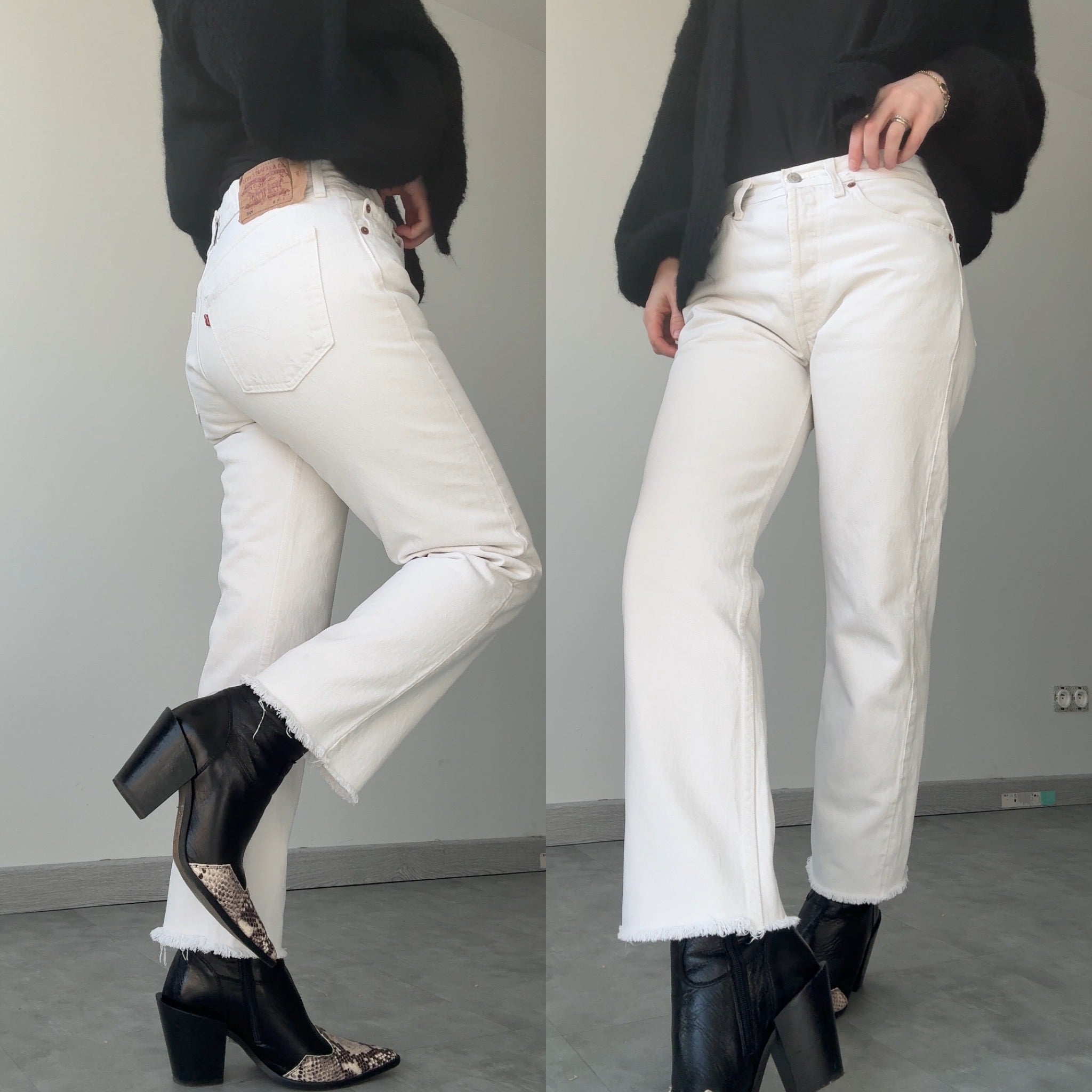 W29 L27 vintage Levis 501 28-29” measured unique white denim 90’s 501s