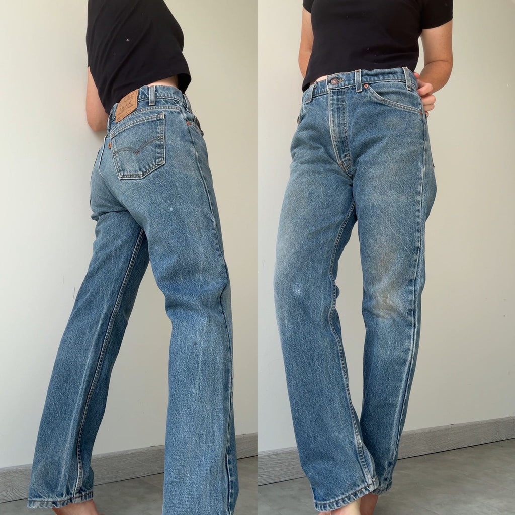 W32 L29 vintage Levis 505 31/32” measured waist dark fade blue faded  90s orange tag USA 505s