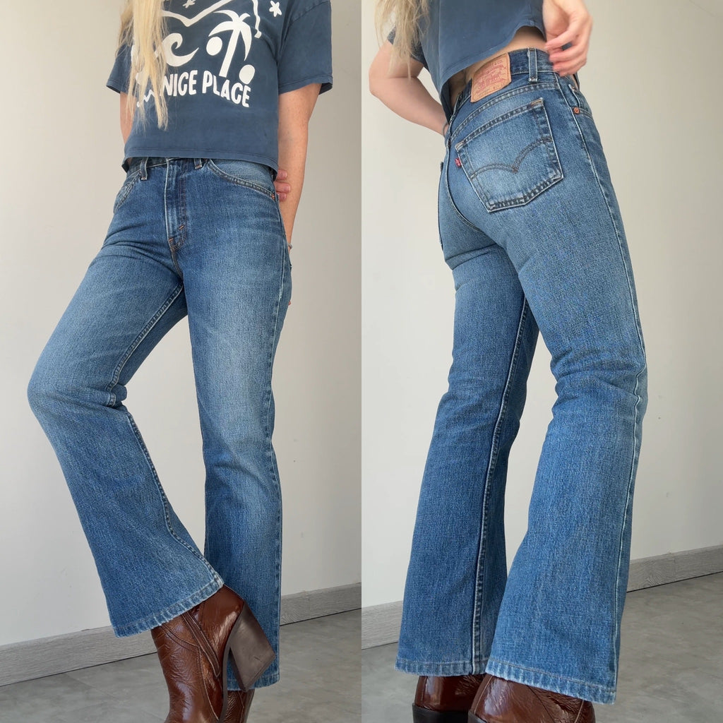 W26 L28 vintage Levis 517 26” measured dark faded blue denim Y2K Levi’s 517s wallet mark