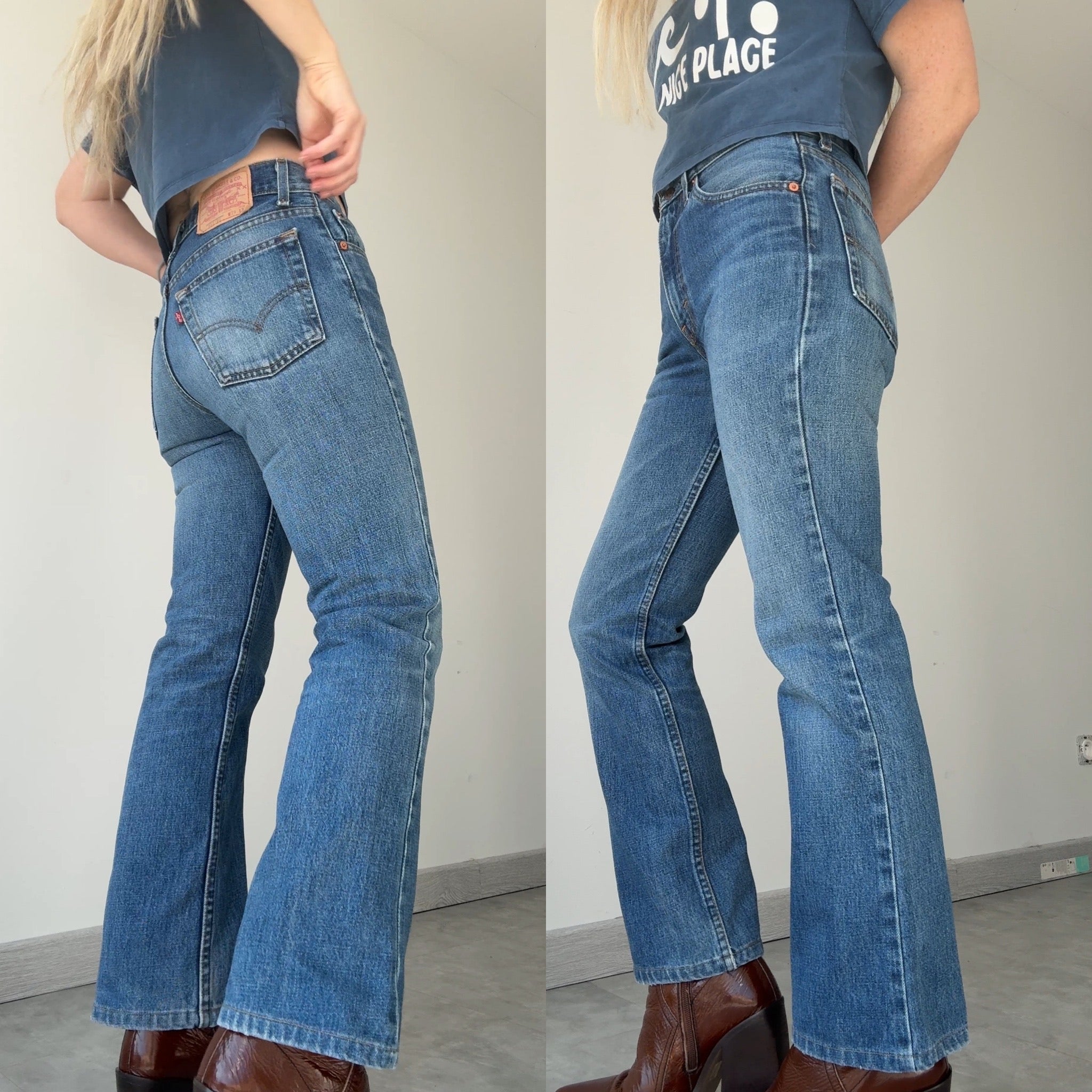 W26 L28 vintage Levis 517 26” measured dark faded blue denim Y2K Levi’s 517s wallet mark