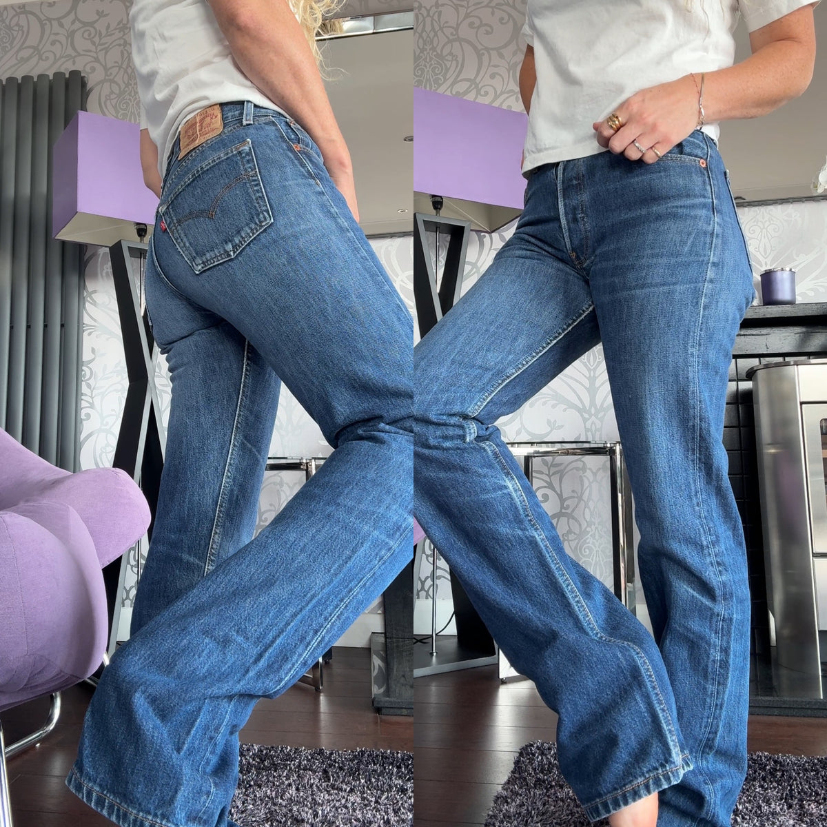 W27 L32 vintage Levis 501s 26/27” measured indigo blue faded  90s 501s