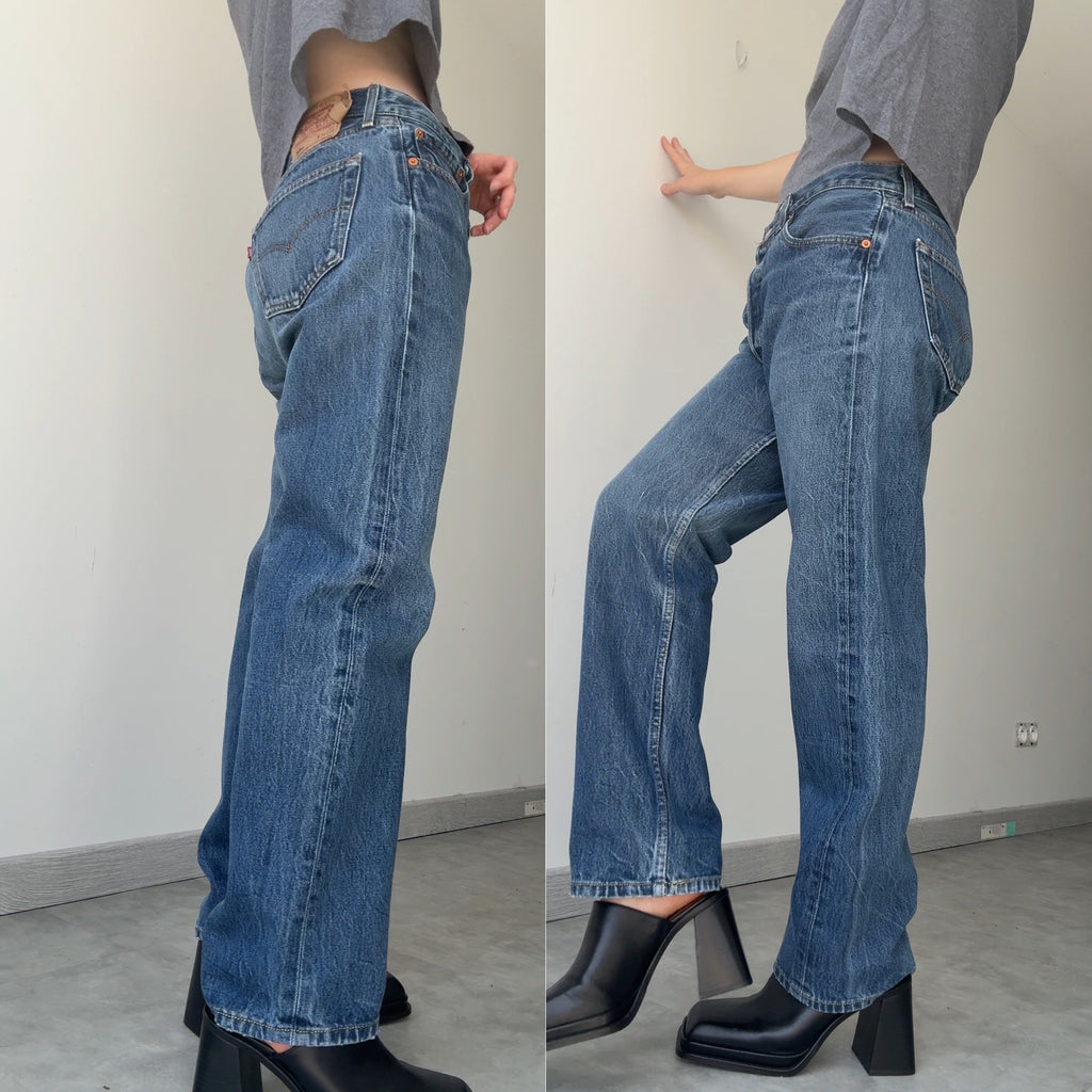 W31 L29 vintage Levis 501s 30/31” measured dark blue denim Levi’s 501s 90s