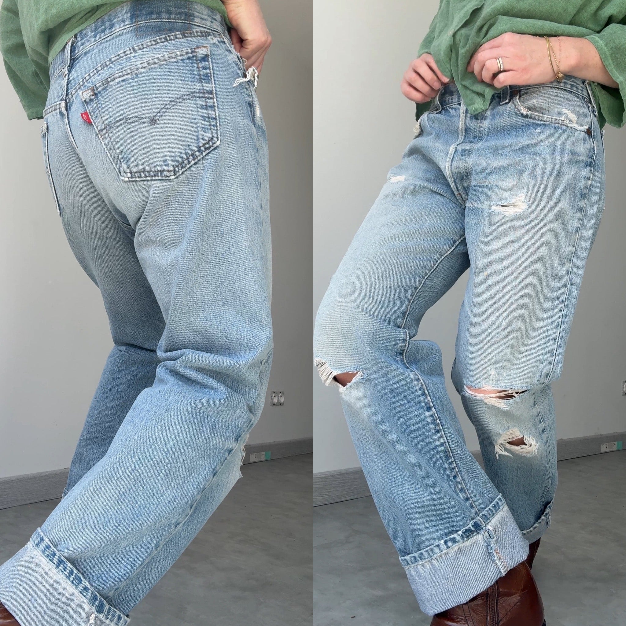 W31 L29 vintage Levis 501s 30/31” medium light blue denim Levi’s 501s 80s USA