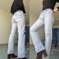 Distressed W28 L29 vintage Levis 501 27/28” measured light faded blue denim 90’s 501s USA student fit