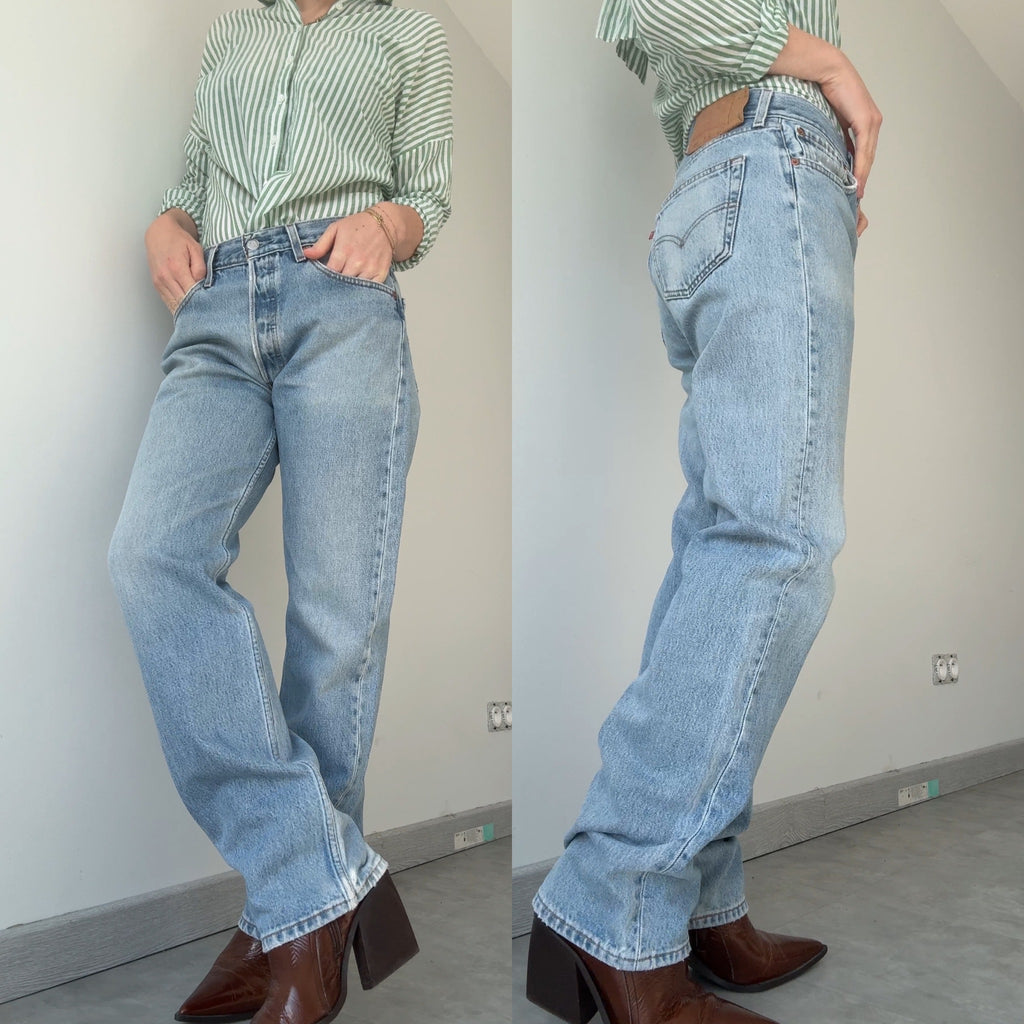 Soft W30 L31 vintage Levis 501 29/30” light blue faded Levi’s 501s Y2K