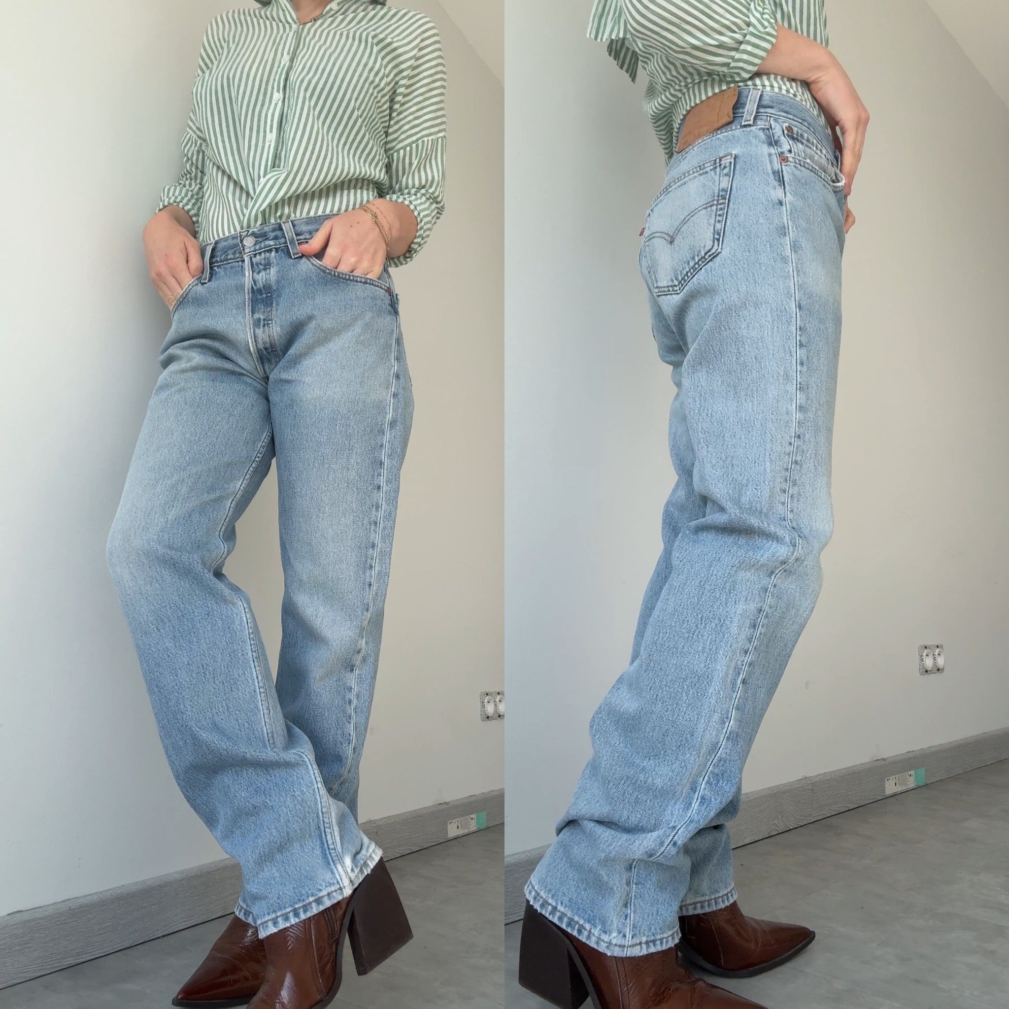 Soft W30 L31 vintage Levis 501 29/30” light blue faded Levi’s 501s Y2K