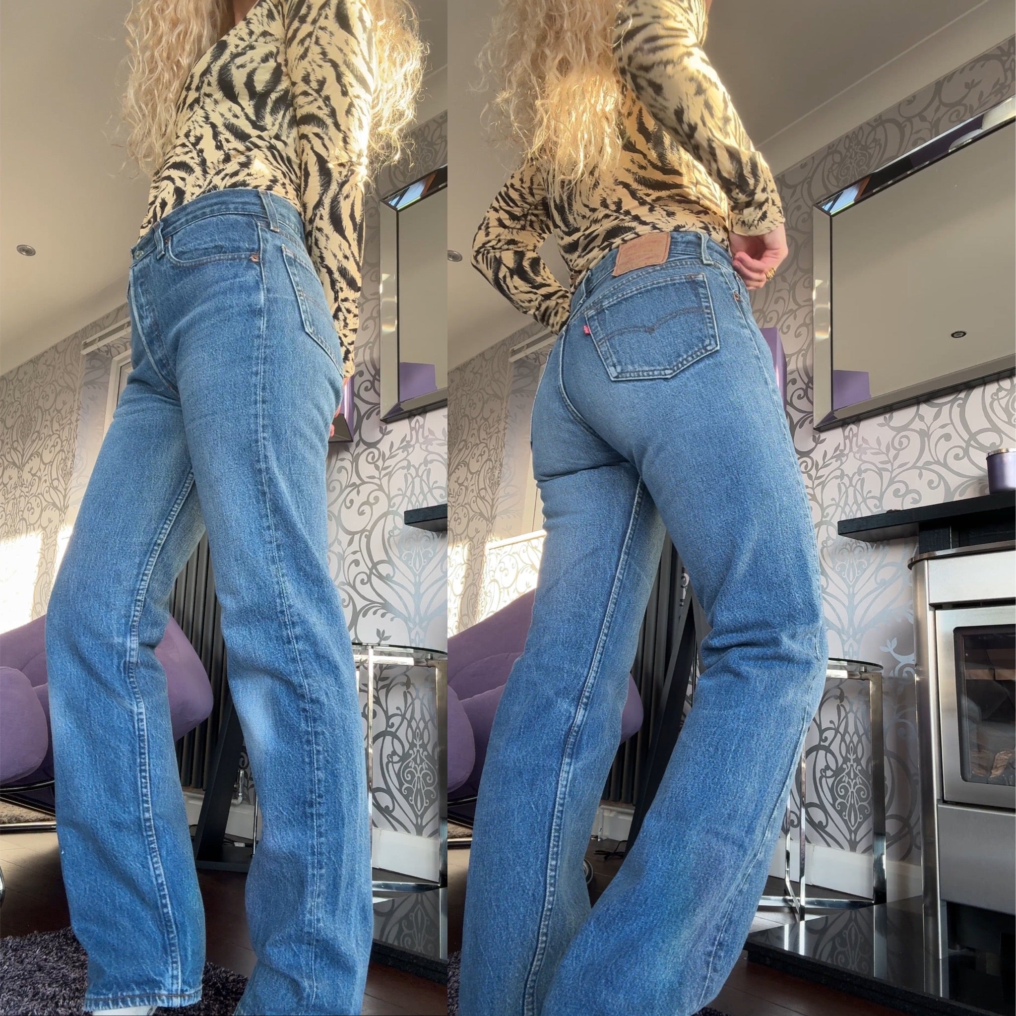 W29 L30 vintage Levis 501 27-29” measured dark faded blue 80s USA Levi’s 501s