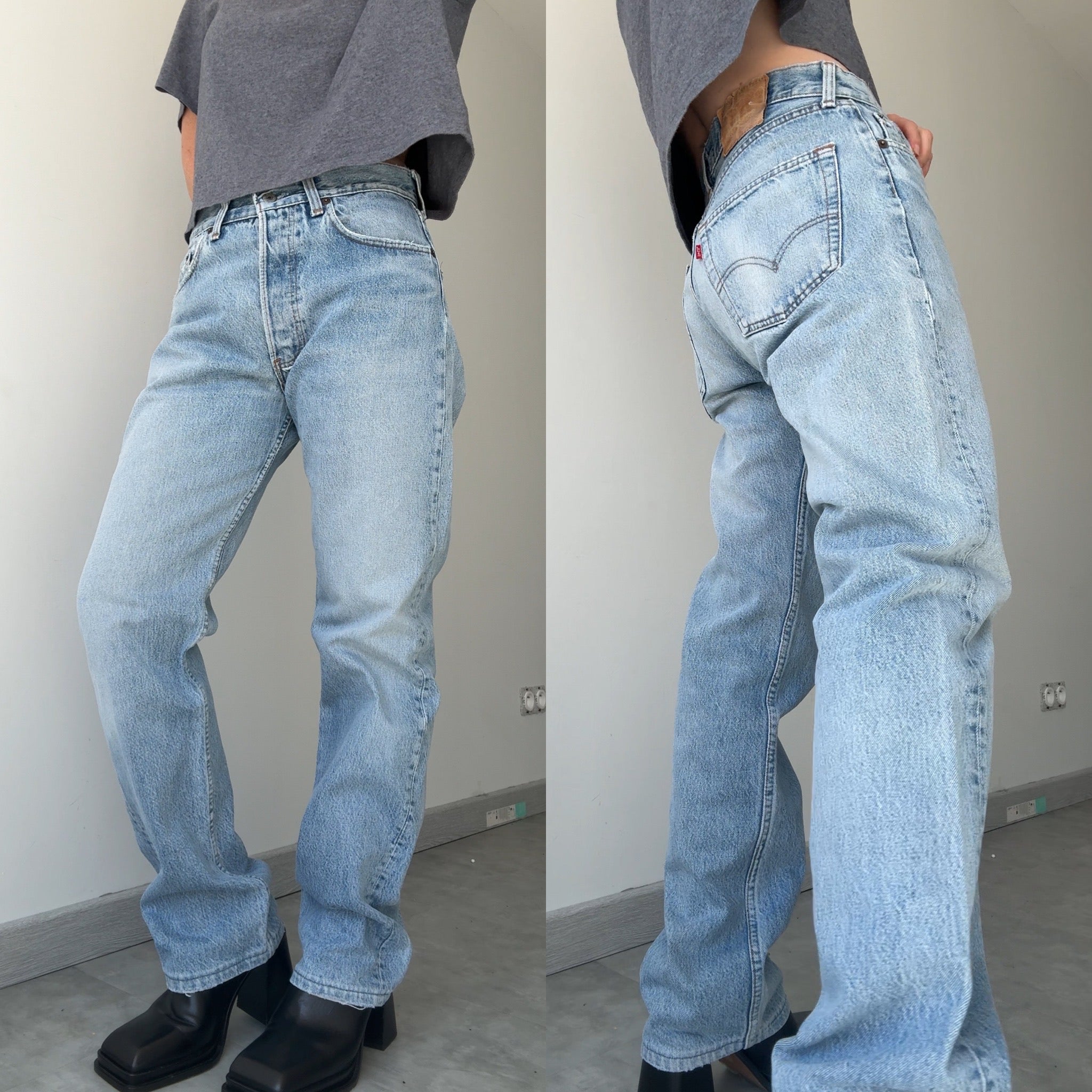 W31 L30 vintage Levis 501 30/31” measured waist light blue 501s made in 80s