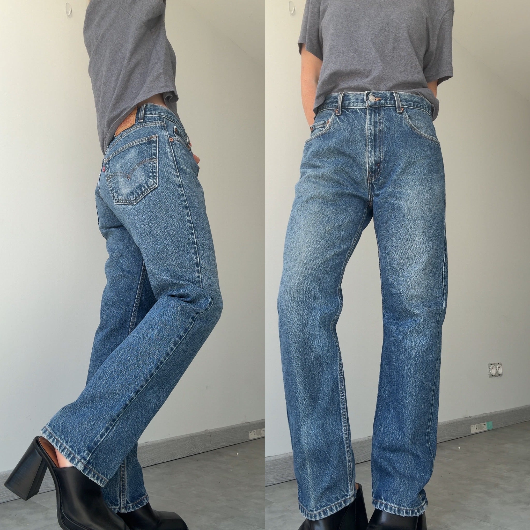 W31 L29 vintage Levis 505 30/31” measured waist dark blue 505s made in 90s  Wallet mark