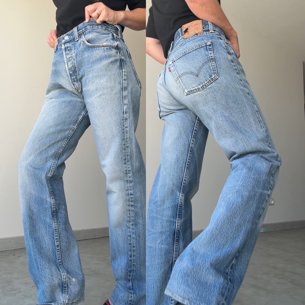 W32 L30 vintage Levis 501s 31/32” measured medium light blue fade 501s 80s