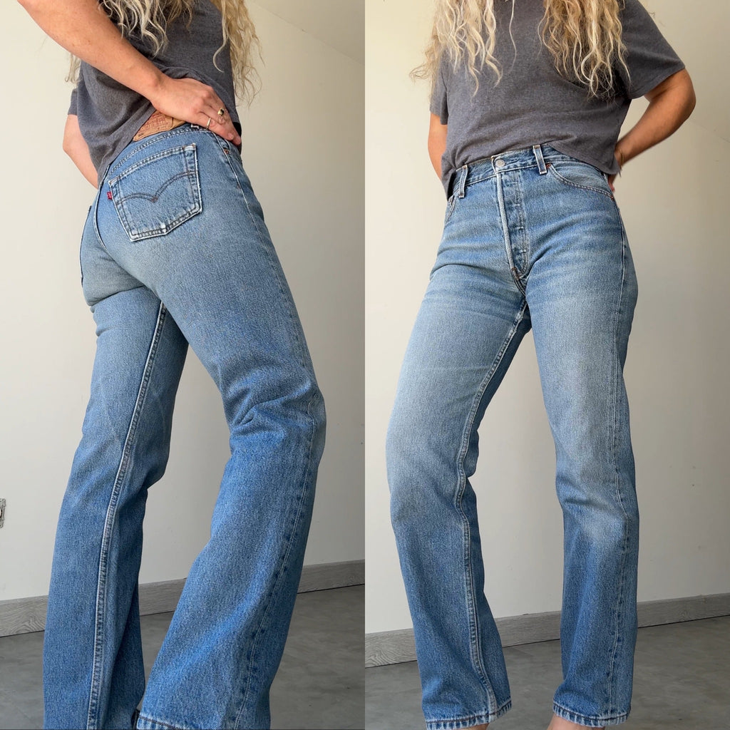 W28 L29 vintage Levis 501 27/28” measured whiskers medium blue Y2K 501s