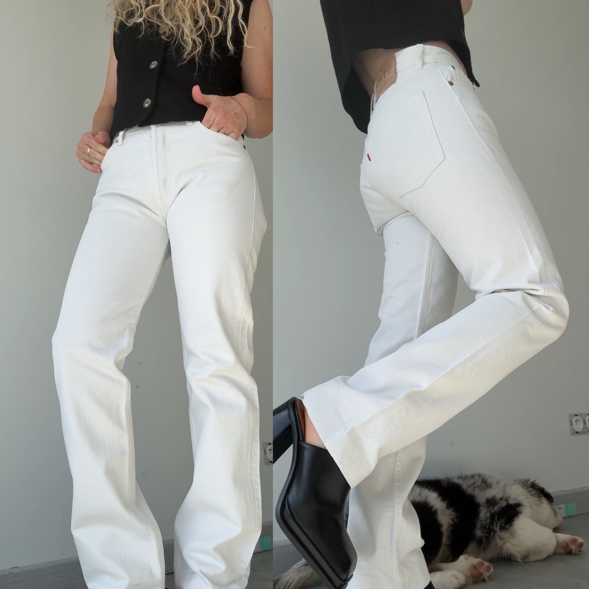 W28 L30 white vintage Levis 501 27/28” measured waist white 90s/80s 501s