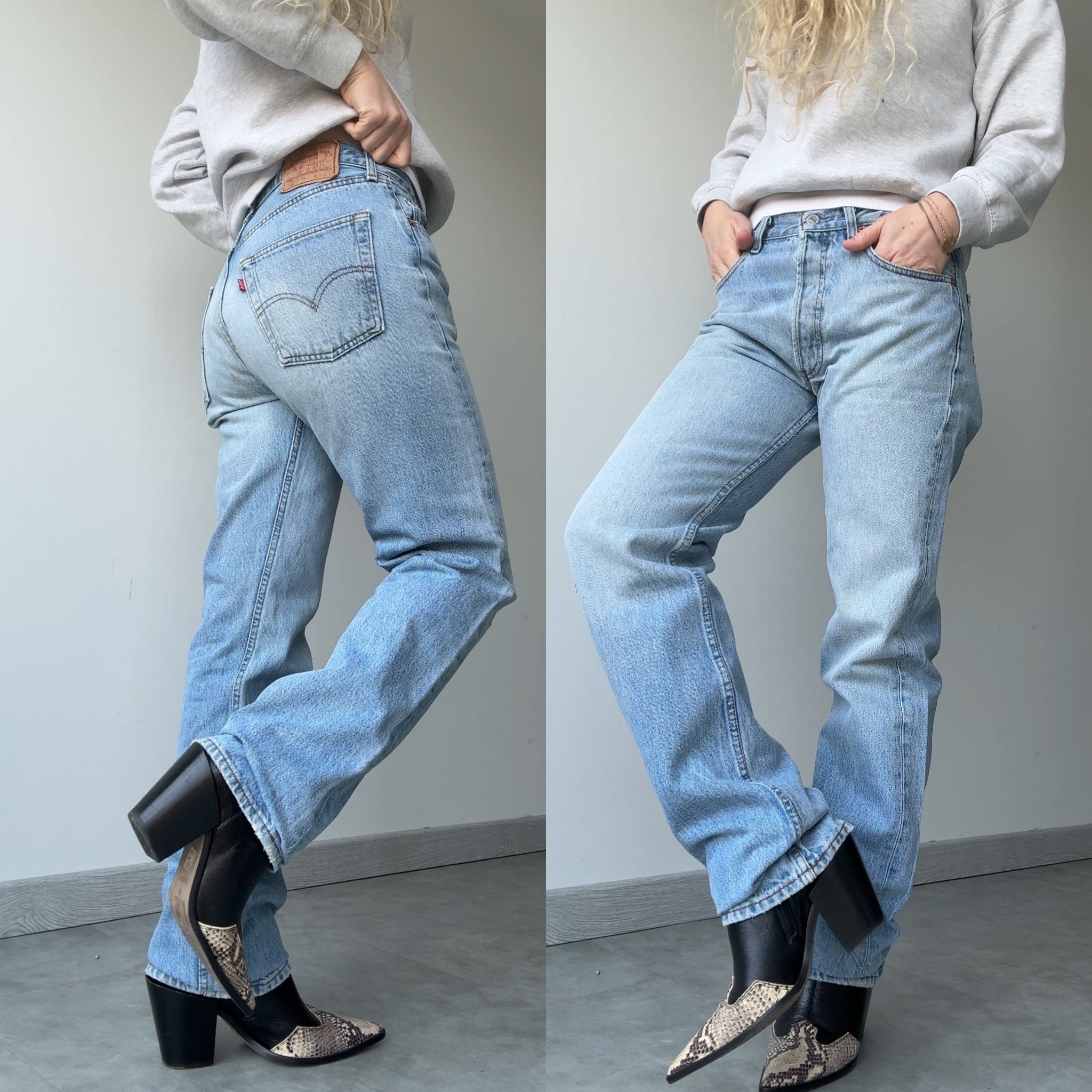 W29 L35 vintage Levis 501 28-29” measured light blue faded 90s denim Levi’s 501s