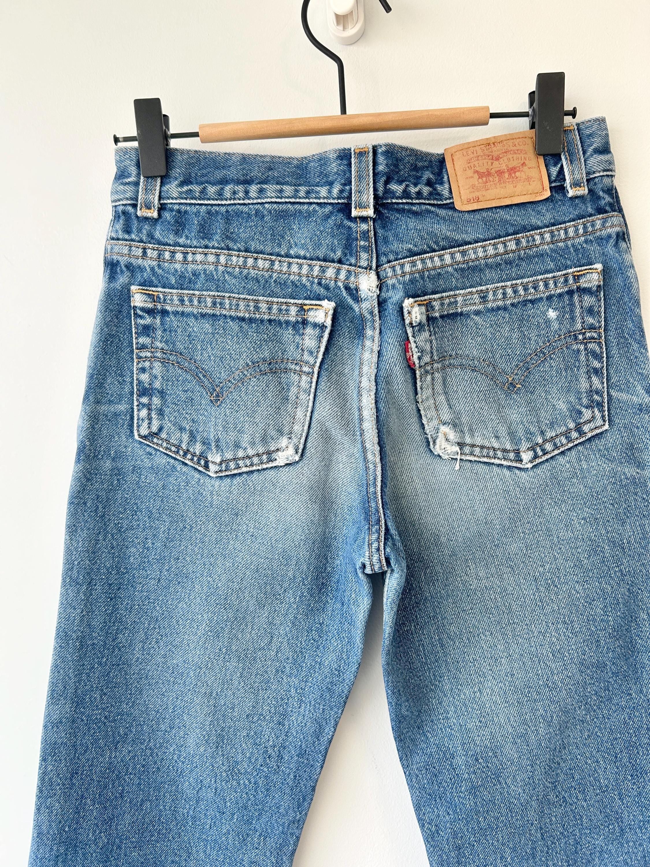 Levis 518 vintage w24 L27 Levi’s dark faded blue faded blue straight bootcut made in 90s 518 vintage 501  24” waist