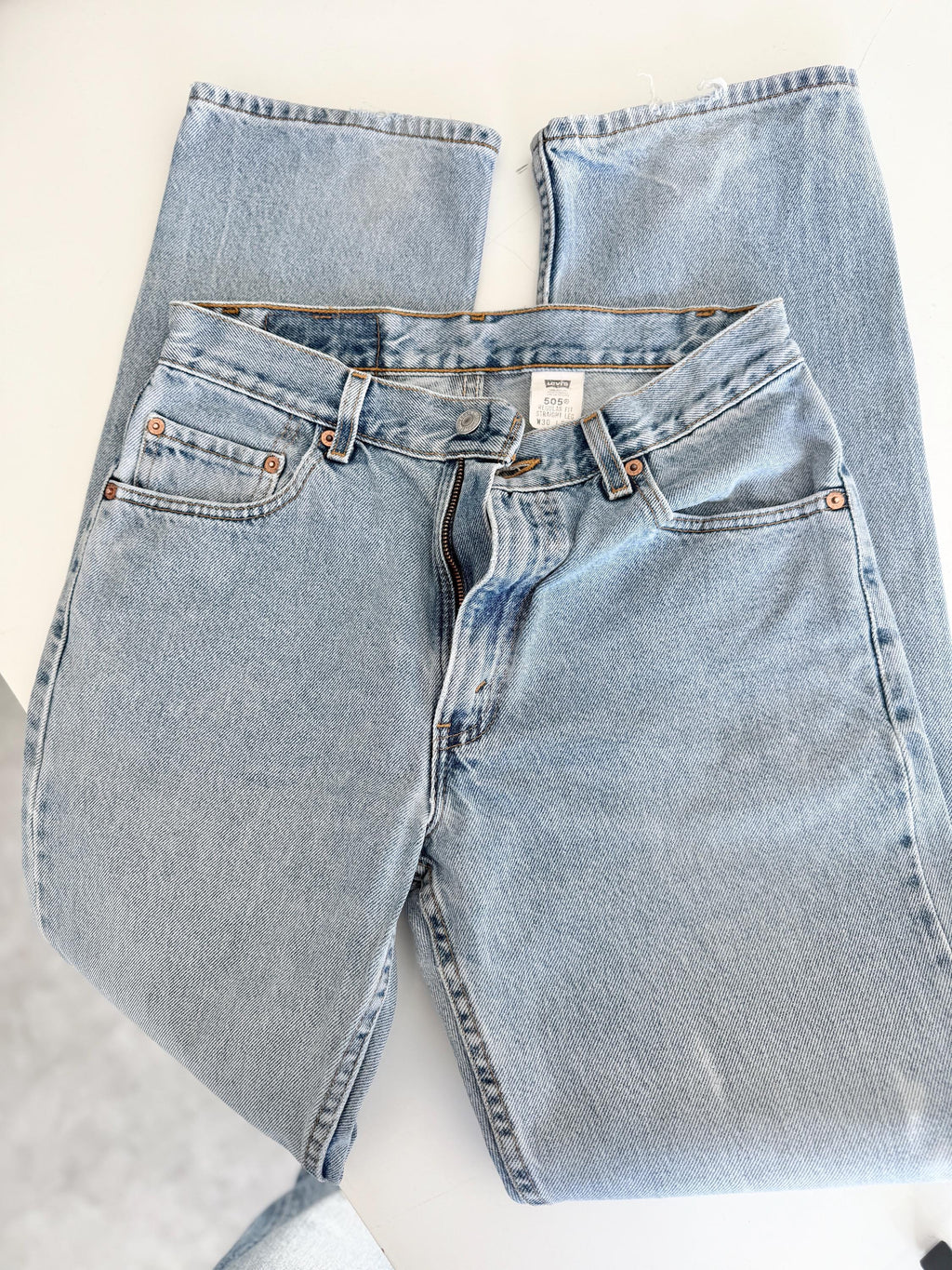 Levis 505 vintage w28/29 L31 light blue 505s made in Columbia straight leg jeans 501 28”/29” waist hols