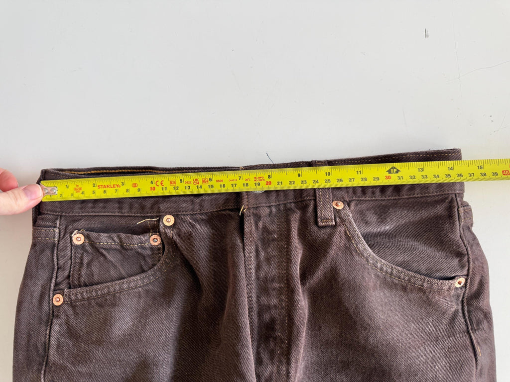 W28 L26.5 vintage Levis 501 27-28” measured brown made in USA 90s