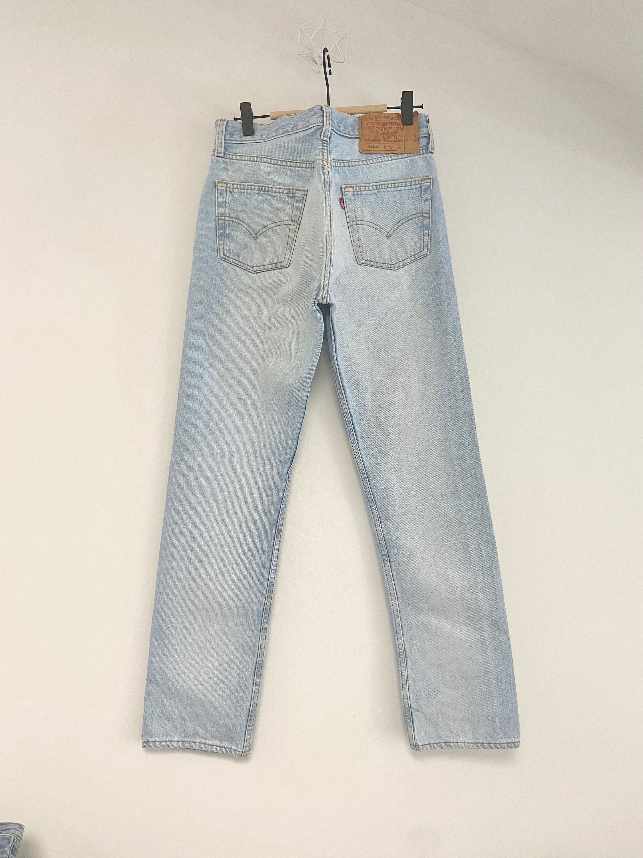 Vintage Levi’s 501xx jeans w29 L31 90s vintage 501 jeans light blue USA