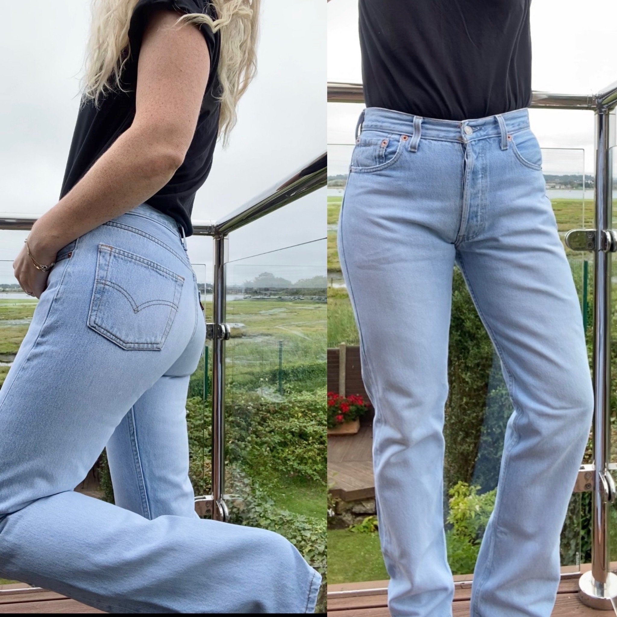 Vintage Levi’s 501xx jeans w29 L31 90s vintage 501 jeans light blue USA