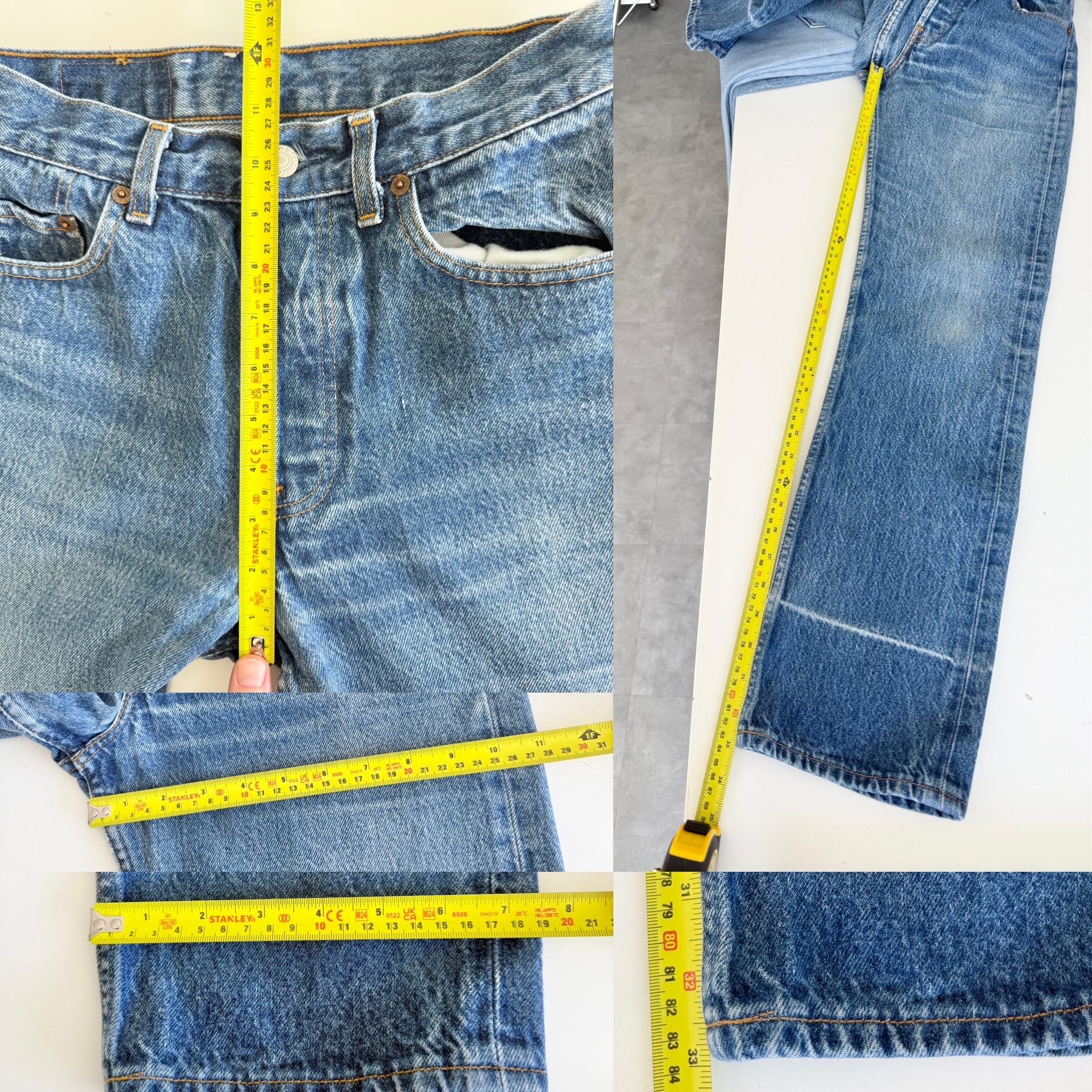 w27 L32 Levis 501 vintage 26-27” waist raw blue faded 501s made in France 80s straight leg jeans 501