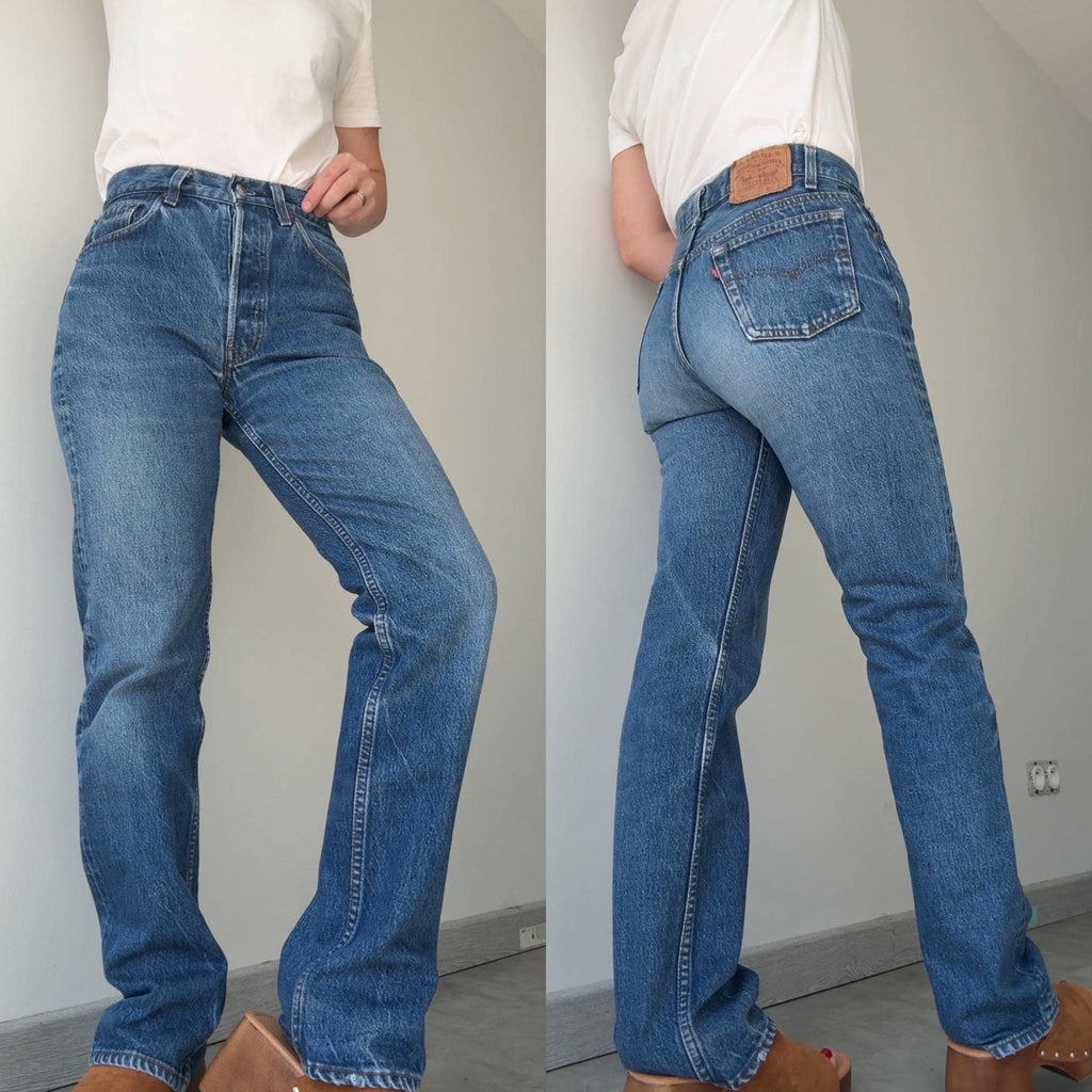 W27 L31 Levis 501 vintage 26-27” measured waist medium raw blue 80s made in USA