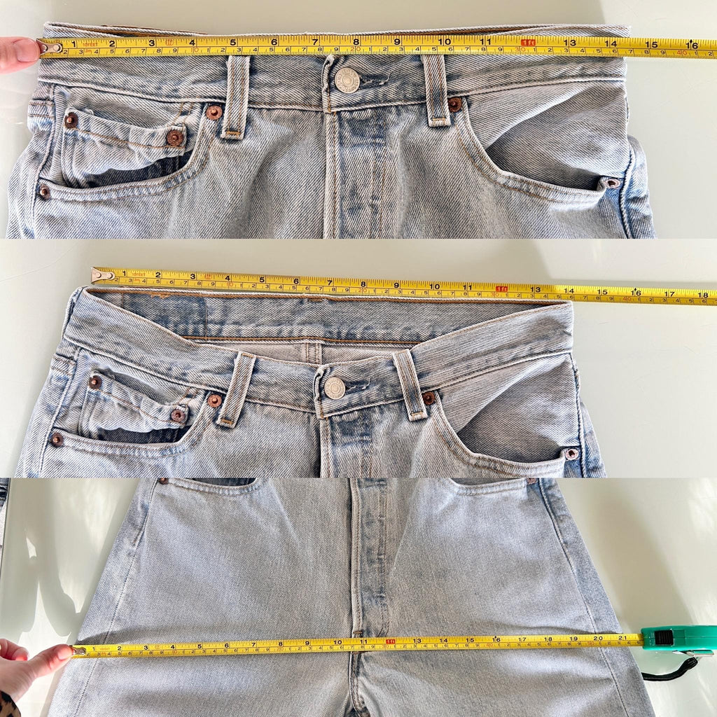 w28 L31 Levi’s Levis 501 vintage light blue shade straight leg jeans made in USA 90s levis 501 vintage 27”/28” waist decuk