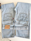 W29 L33 vintage Levis 501 28-29” measured whiskers faded light blue made in 90s