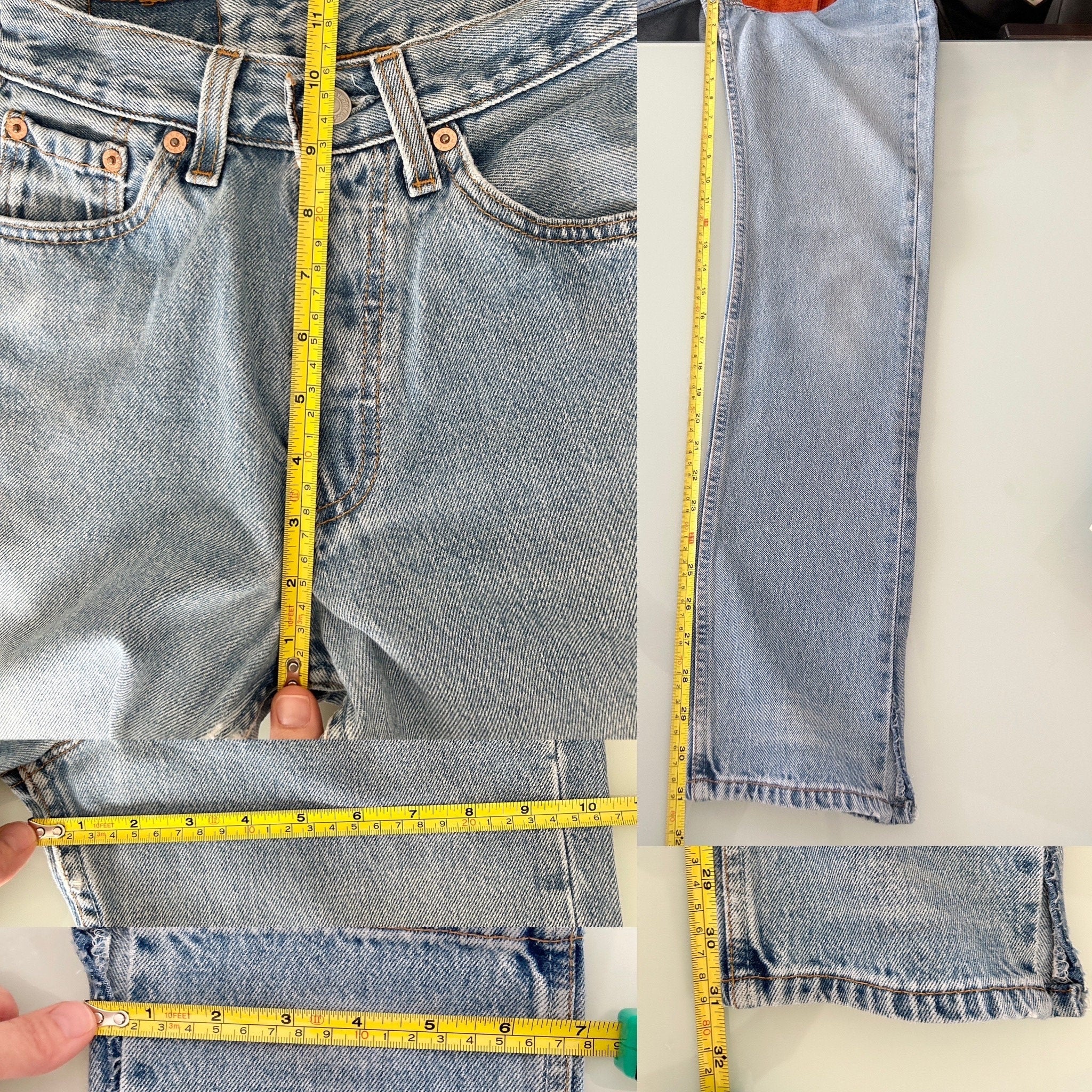 Levis 501 vintage w23 L31 Levi’s medium faded blue made in USA 90s straight leg 501 vintage Levi’s 501 for women