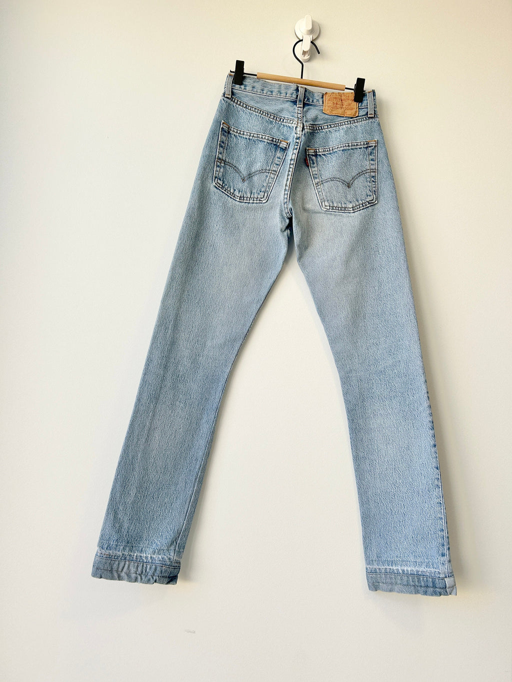 w24 L31 Levis 501 jeans blue faded denim 80s stonewash blue faded blue 501
