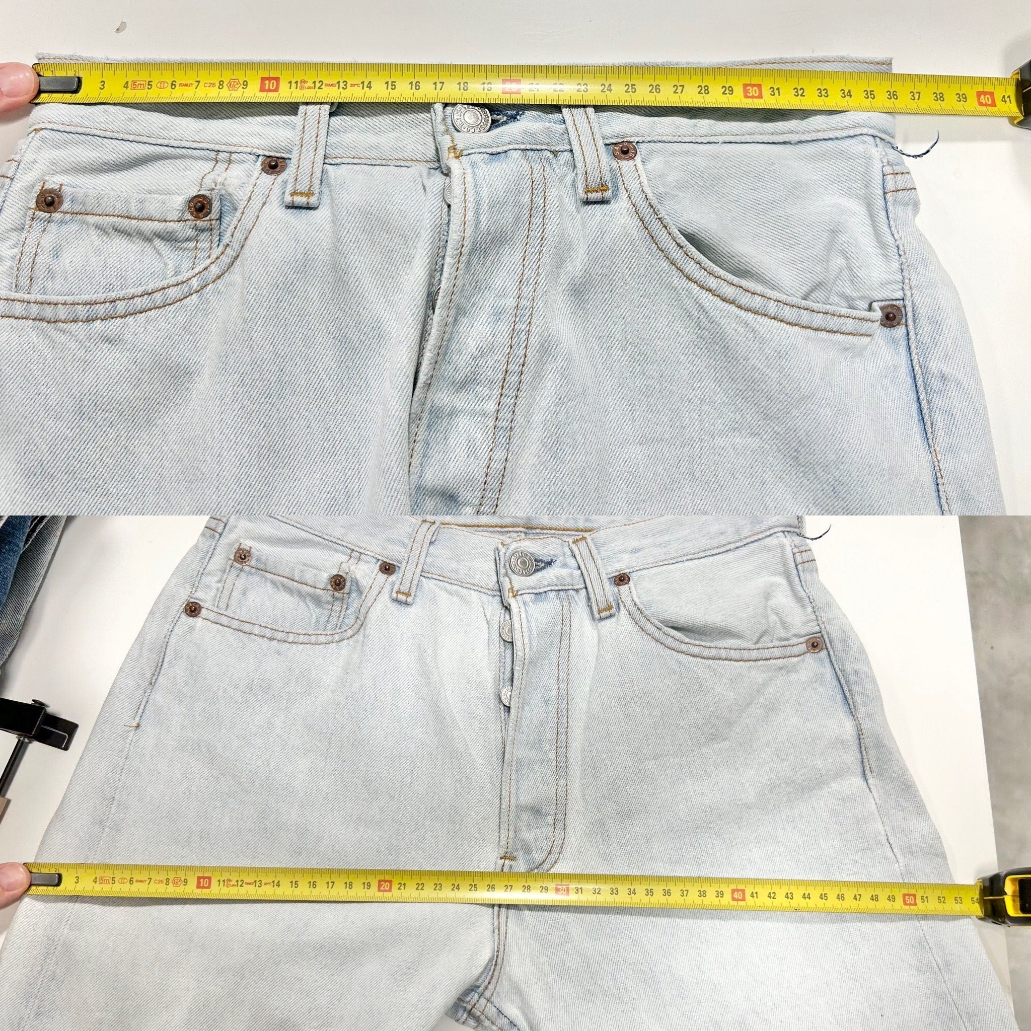 Levis 501 jeans w28 L30 90s light wash faded blue 501 faded wash blue 501 vintage 501s