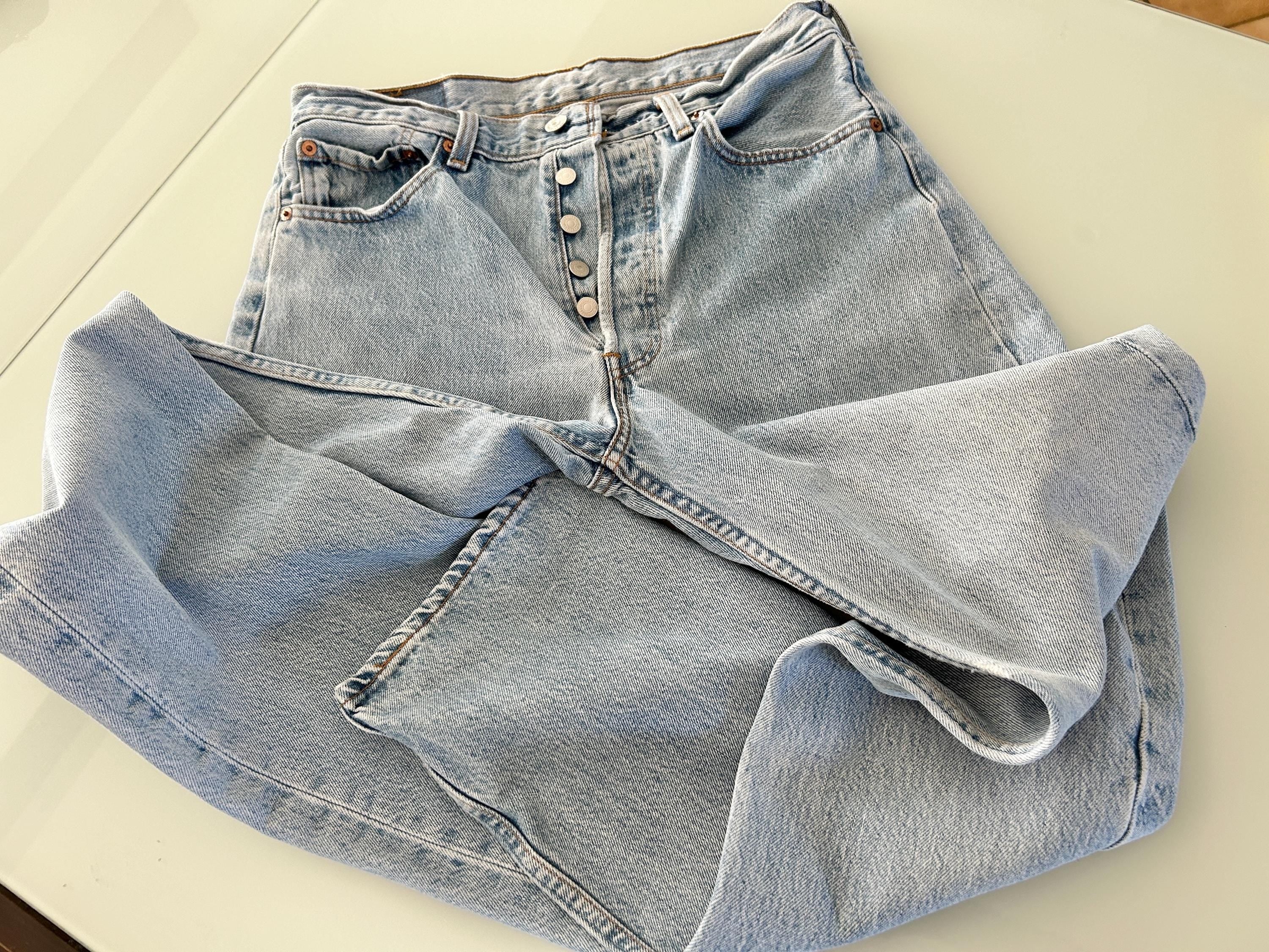 Levis 501 vintage w30 L33 Levi’s light blue fade straight leg USA 90s Levi’s 501 vintage 501  30”29” waist