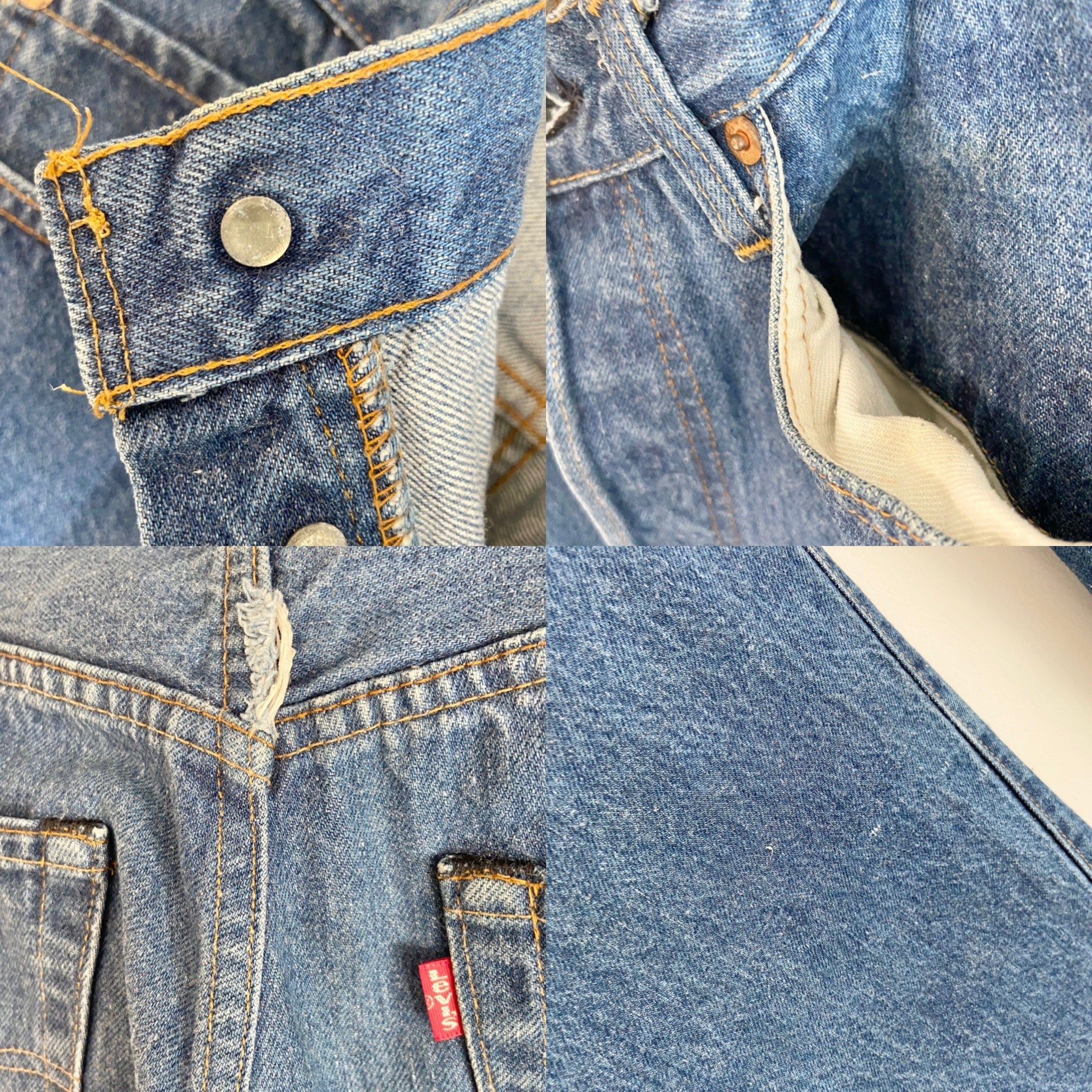 w32 L27 Vintage Levi’s 501 Red line Selvedge Made in USA raw blue 70/80