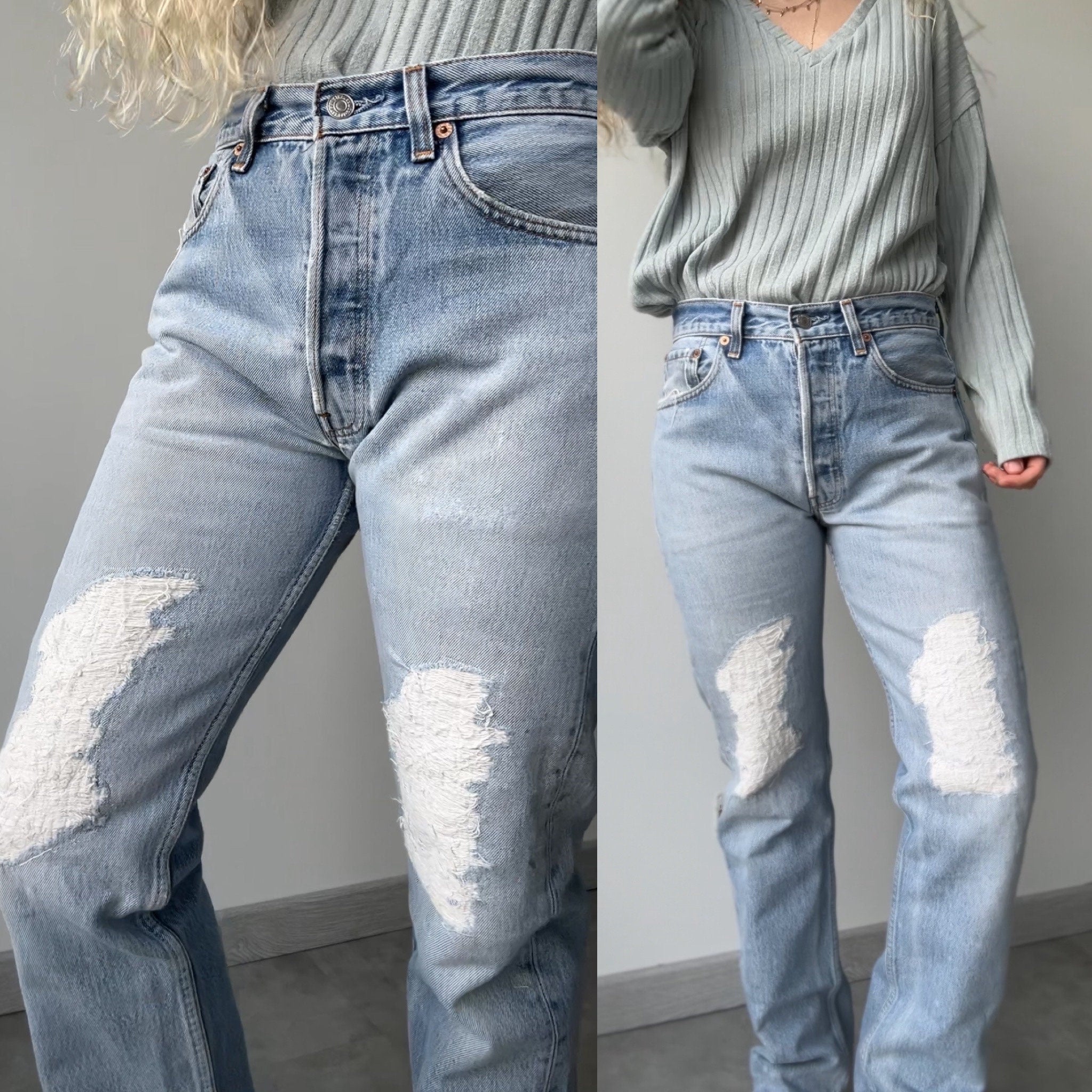 Levis 501 jeans w30 L32 501xx vintage denim stone wash blue faded denim 90s faded blue wash 501 vintage