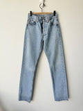 W25 L31 vintage Levis 501 24-25” measured light blue made in 90s USA (iuk)