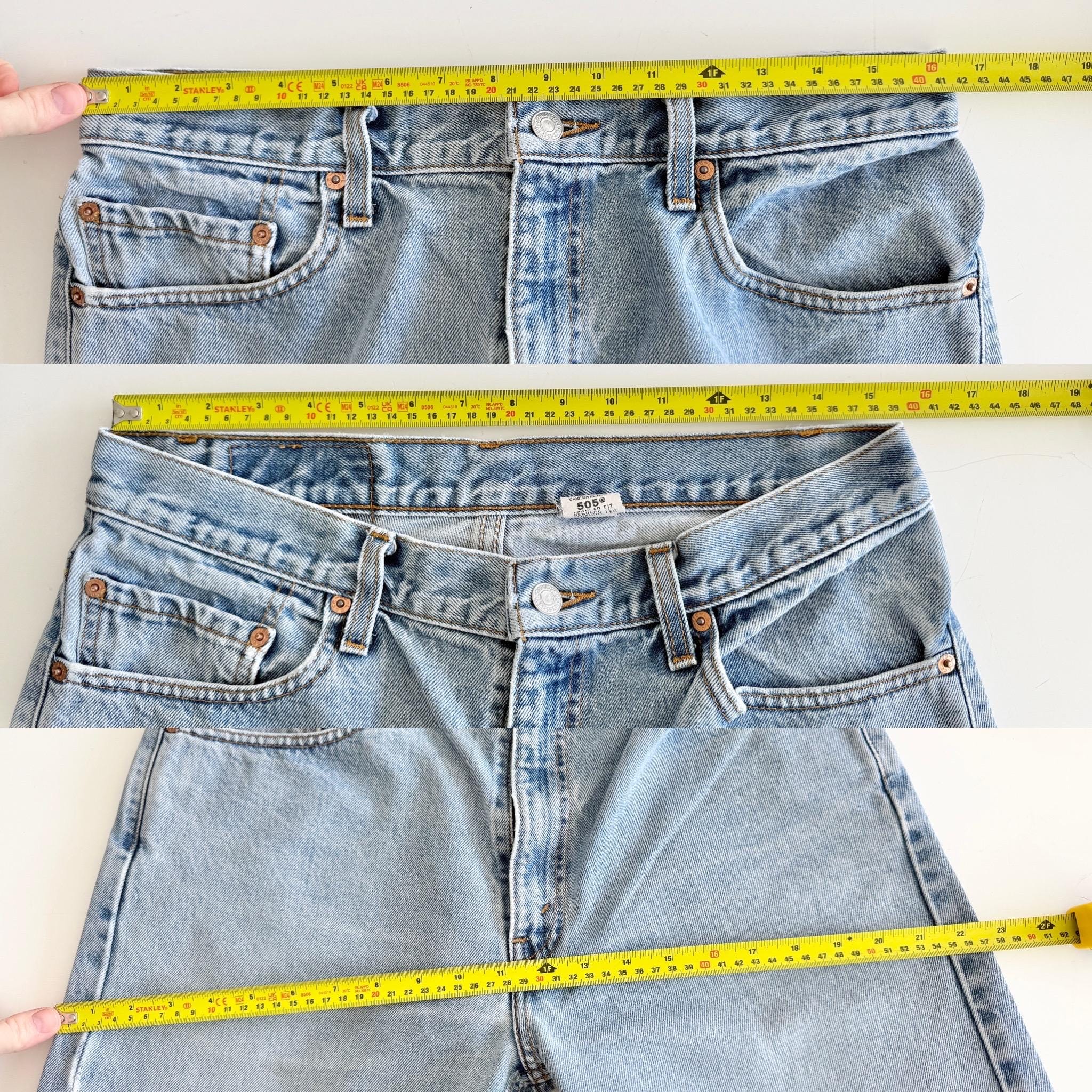 Levis 505s  vintage w30/32 L29 light faded blue 505s made in Columbia 90s straight leg jeans 505 30”/32” waist