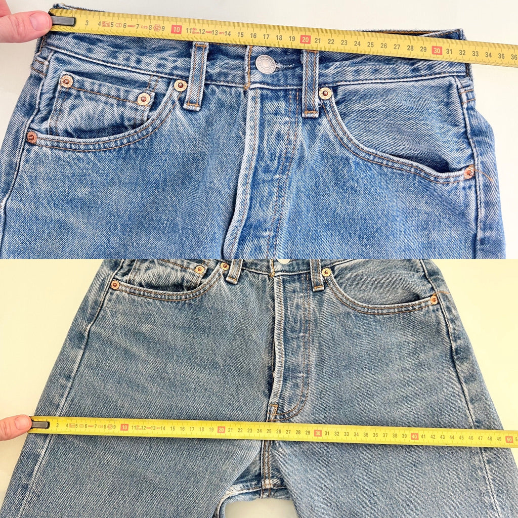 Levis 501 jeans w24 L30 light blue 501 stone wash  blue vintage 501s made in 90s