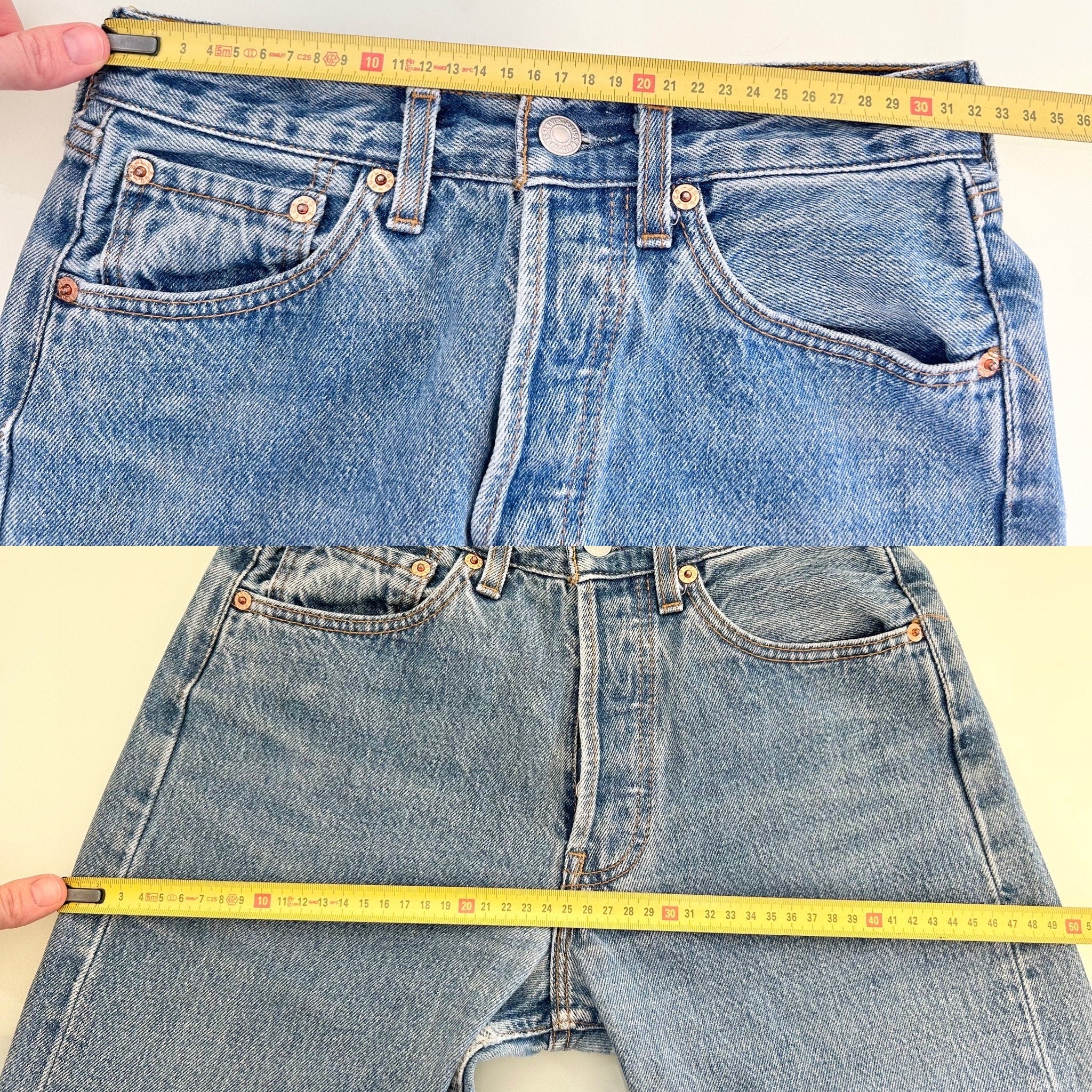 Levis 501 jeans w24 L30 light blue 501 stone wash  blue vintage 501s made in 90s