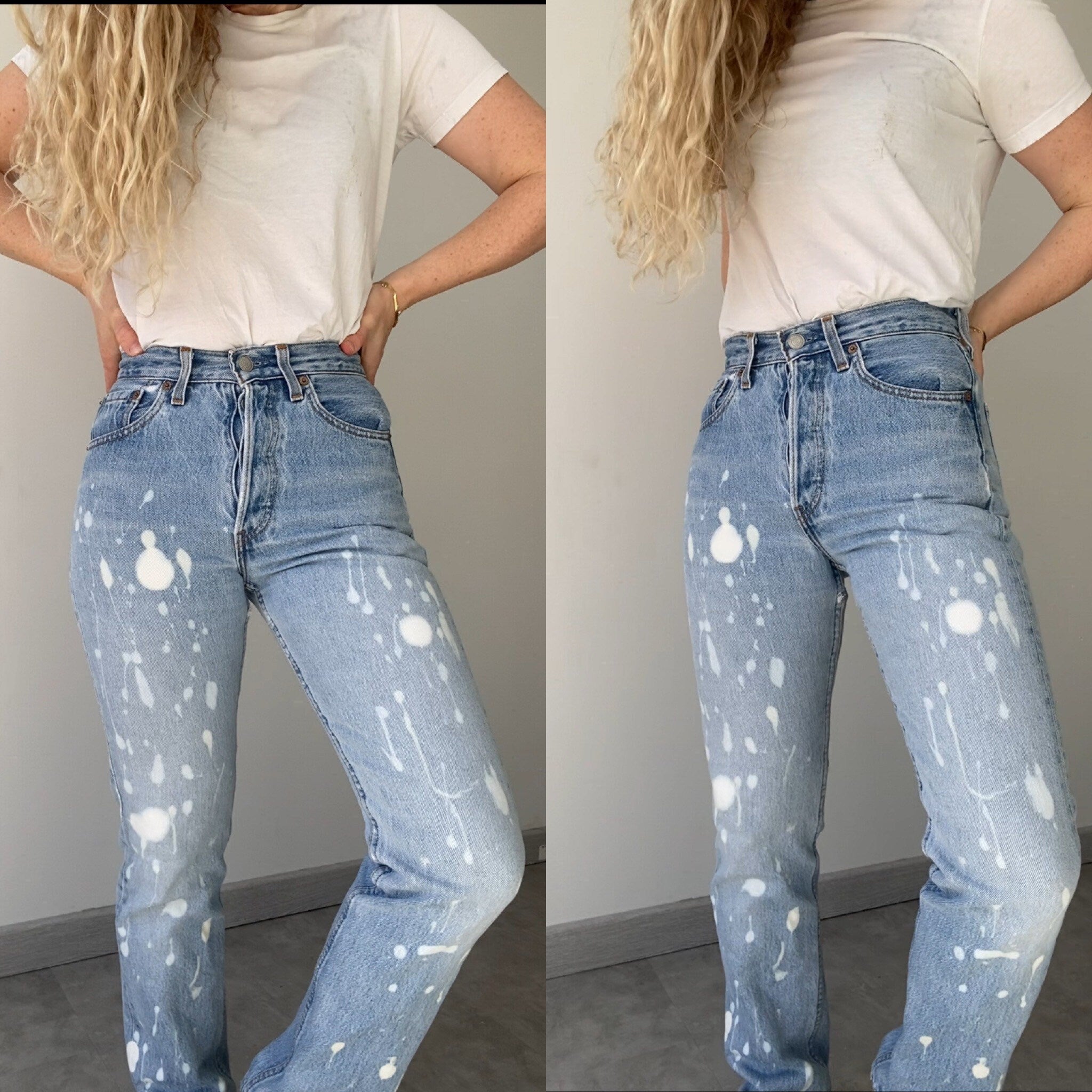 Vintage Levi’s 501  w25” L29” made in USA for women tag bleached 90s Levi’s 501s distressed Levis