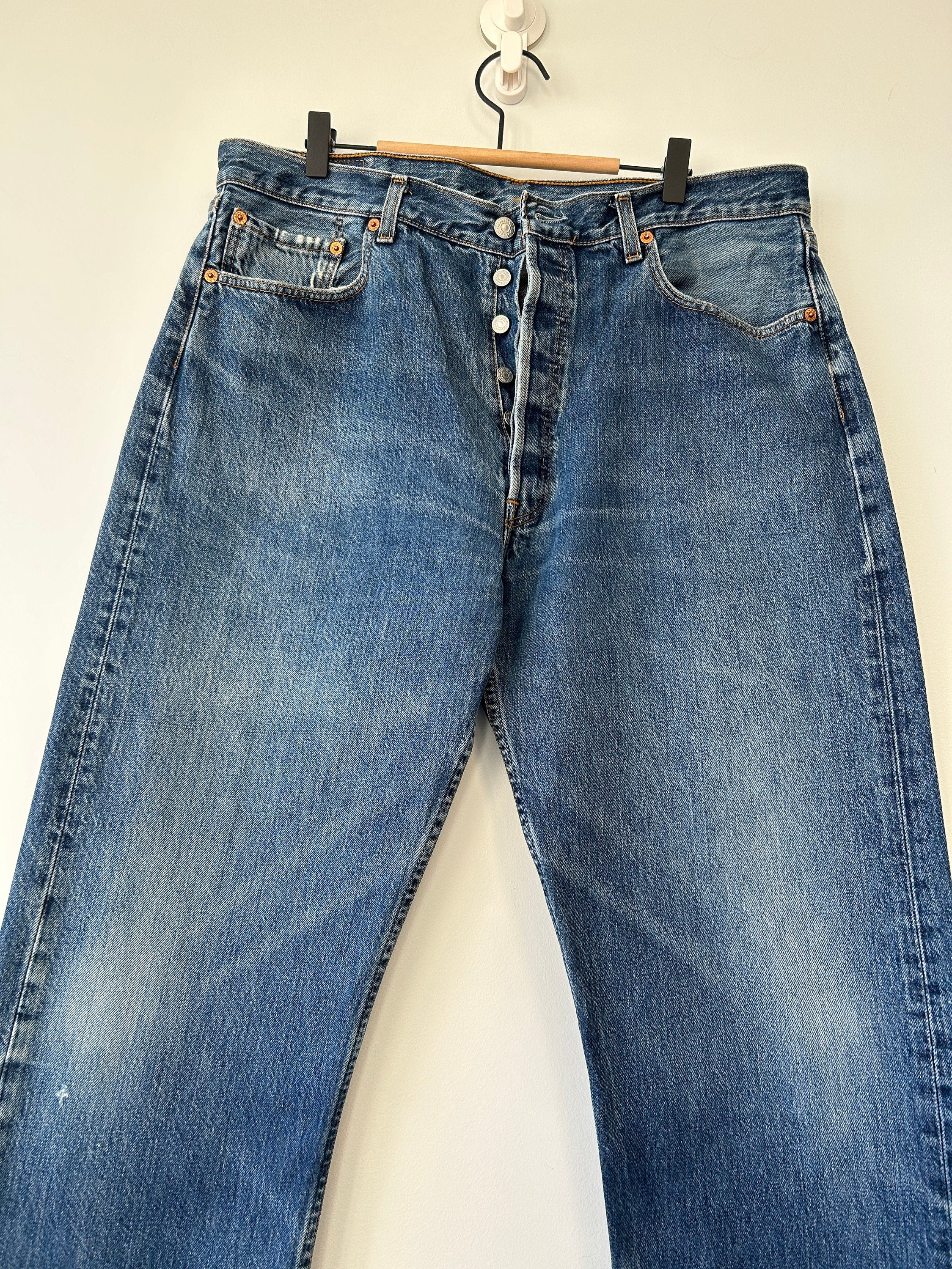 w36 L35 Levis 501 jeans dark faded blue Levi’s made in Spain dark denim 501 vintage made in 90s 501 vintage Levi’s