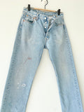 Vintage Levi’s 501 w29 L33 made in 1998  stone Wash paint distressed faded vintage 501s