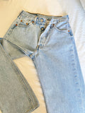 Levis 501 jeans w24 L25  light blue denim 501 made in France  vintage Levi’s faded light blue denim 90s vintage