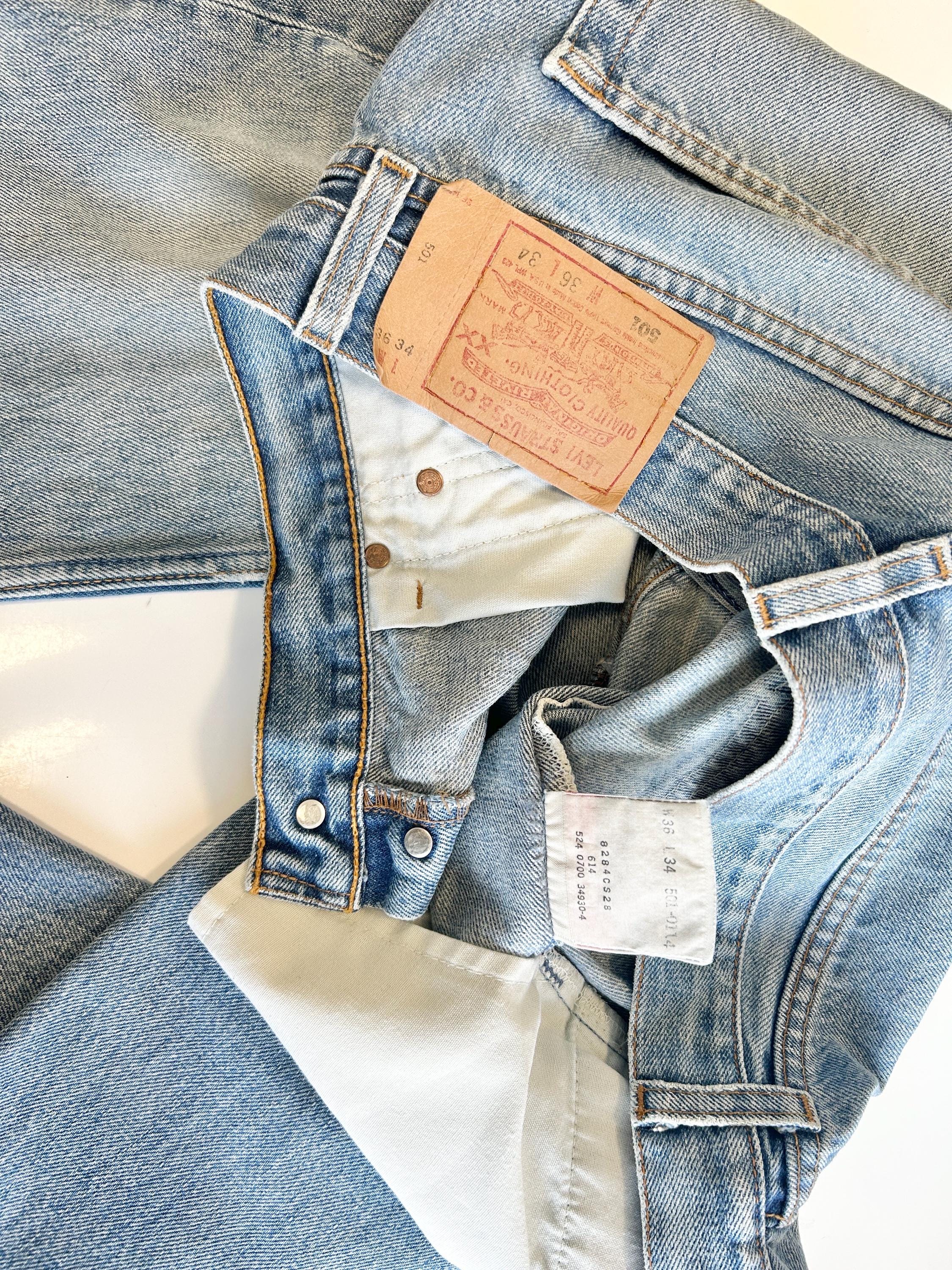 w35 L33 Levis 501 vintage medium faded blue straight leg made in USA 501 vintage 501  w33-35