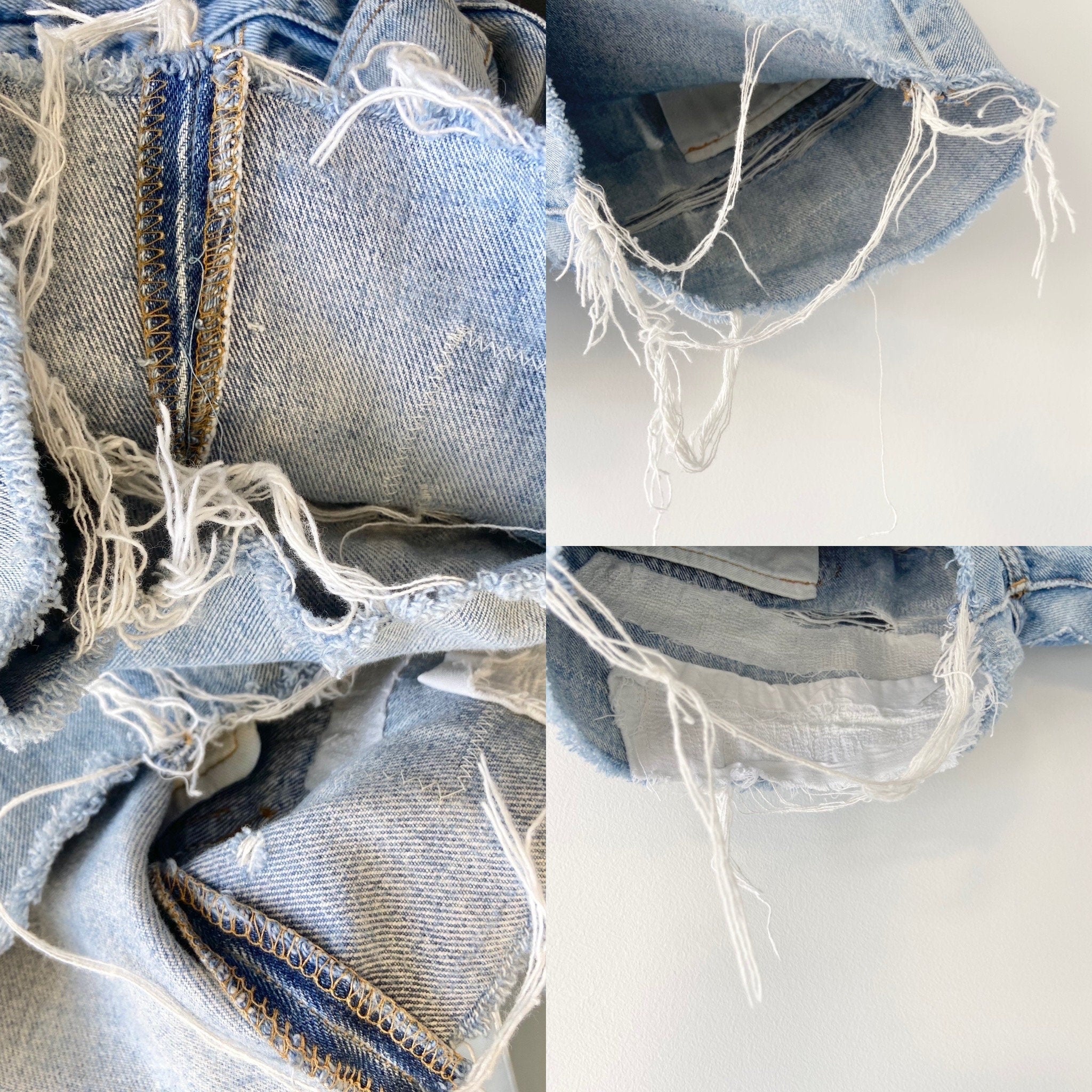 w26 Vintage Levi’s 501 shorts 70s/80s patch work distressed