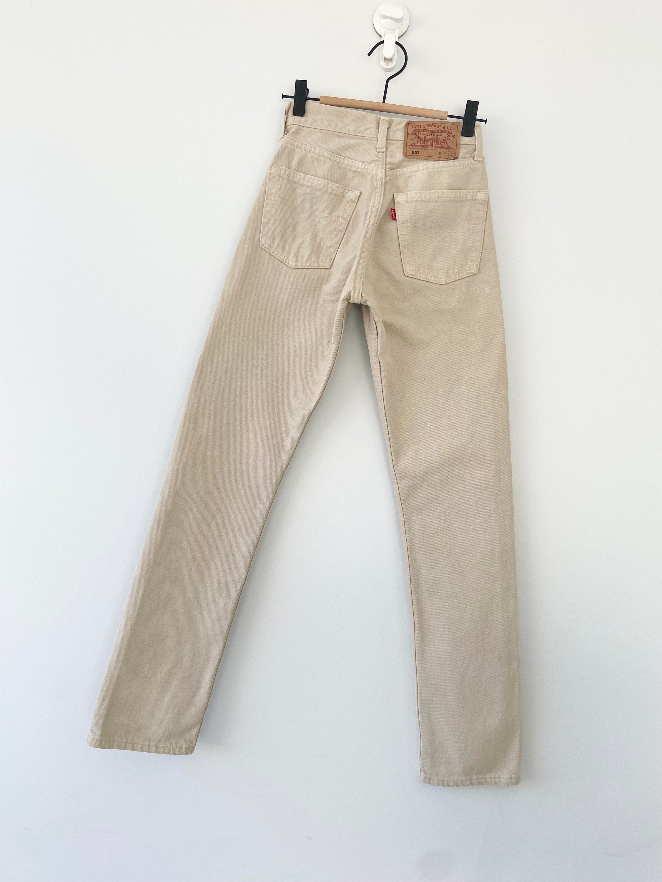 Levis 501 jeans w22 L30 beige denim Levi’s vintage 501 made in France 90s